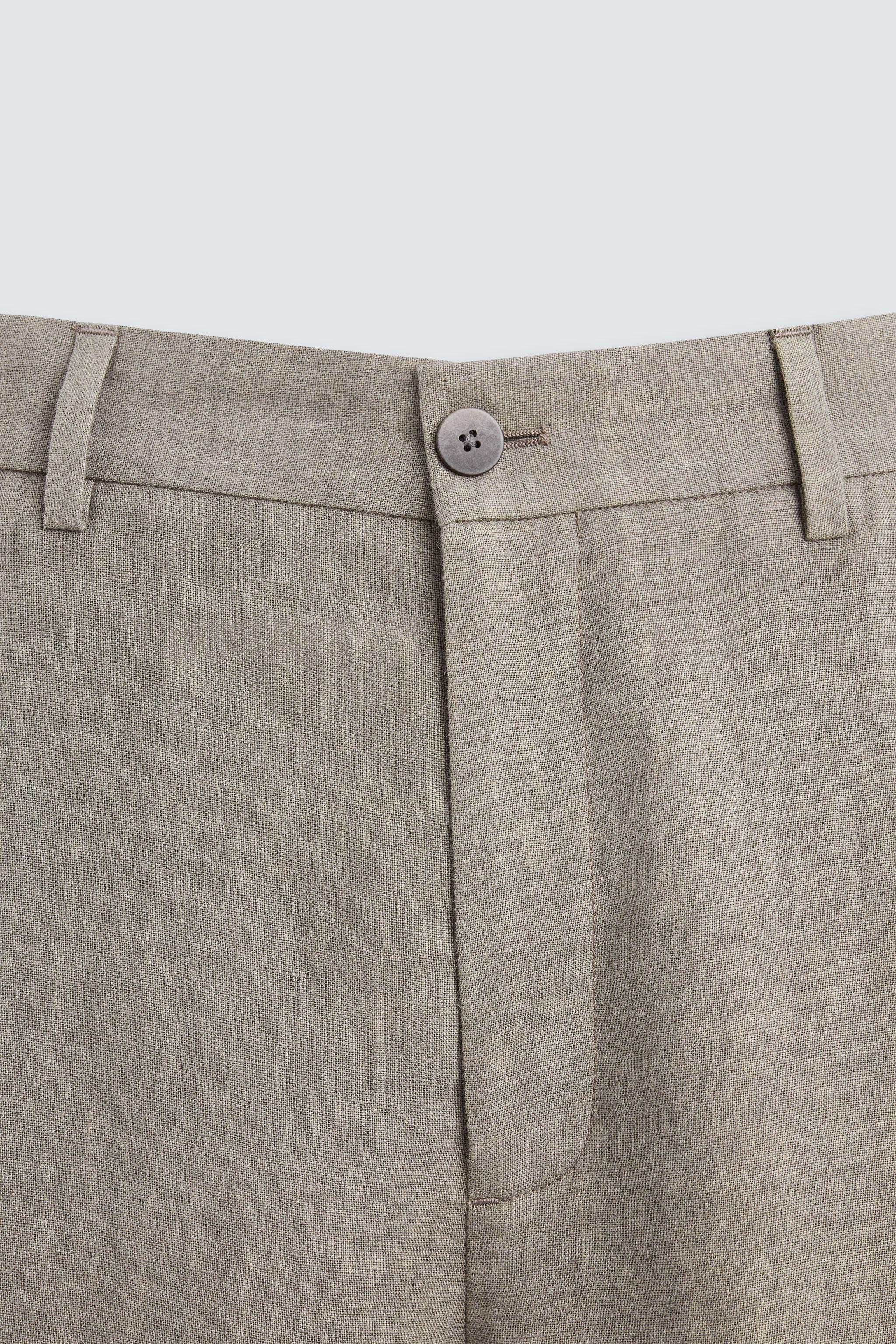 100% WASHED LINEN SUIT PANTS