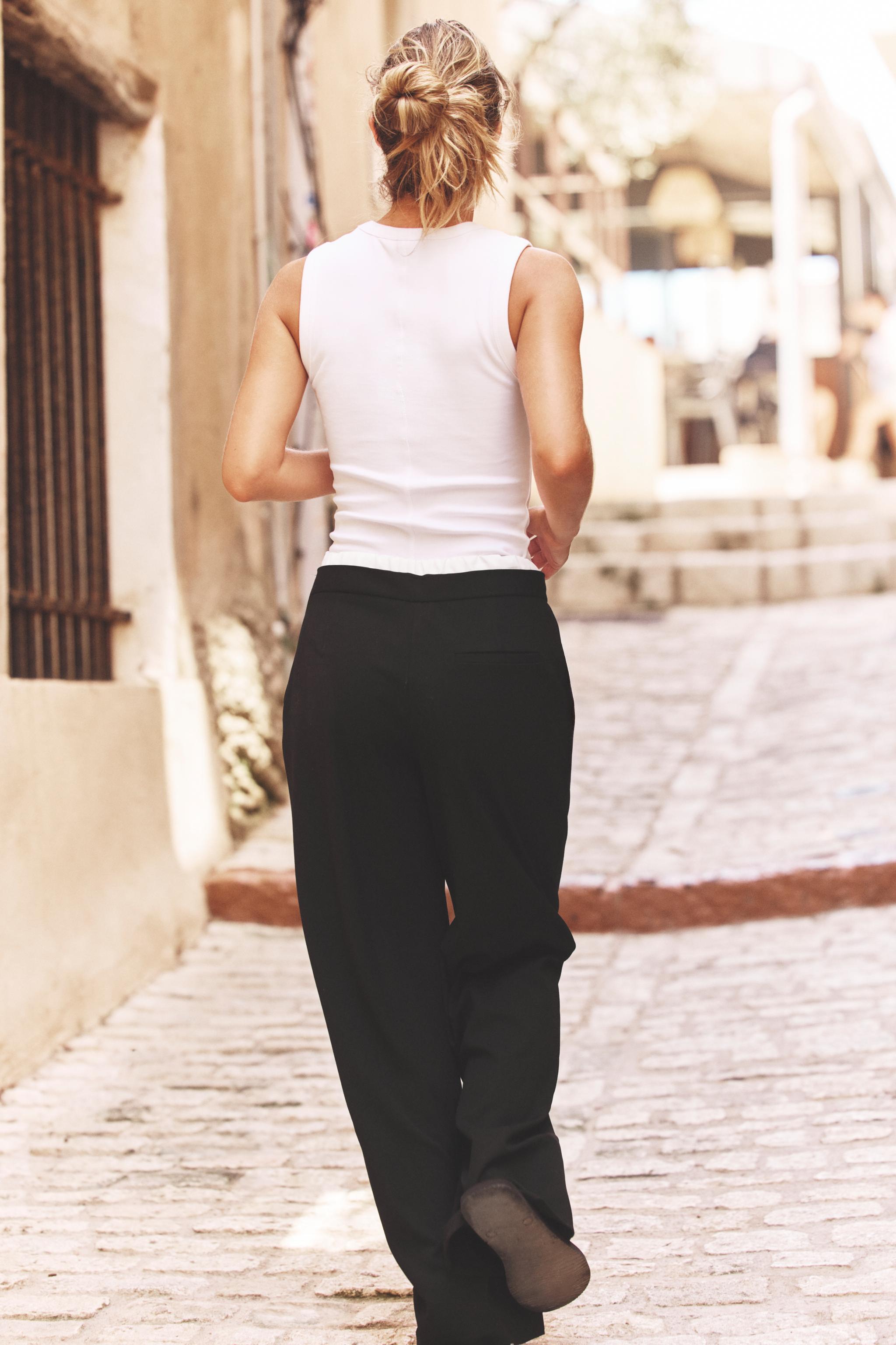 DOUBLE WAIST WIDE LEG PANTS