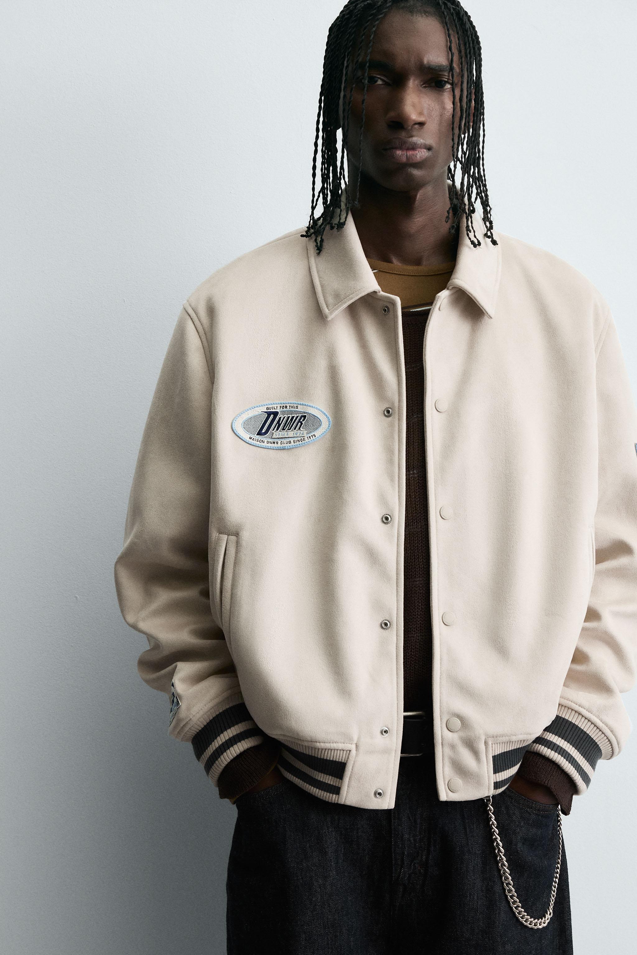 FAUX SUEDE PATCH EMBROIDERED JACKET