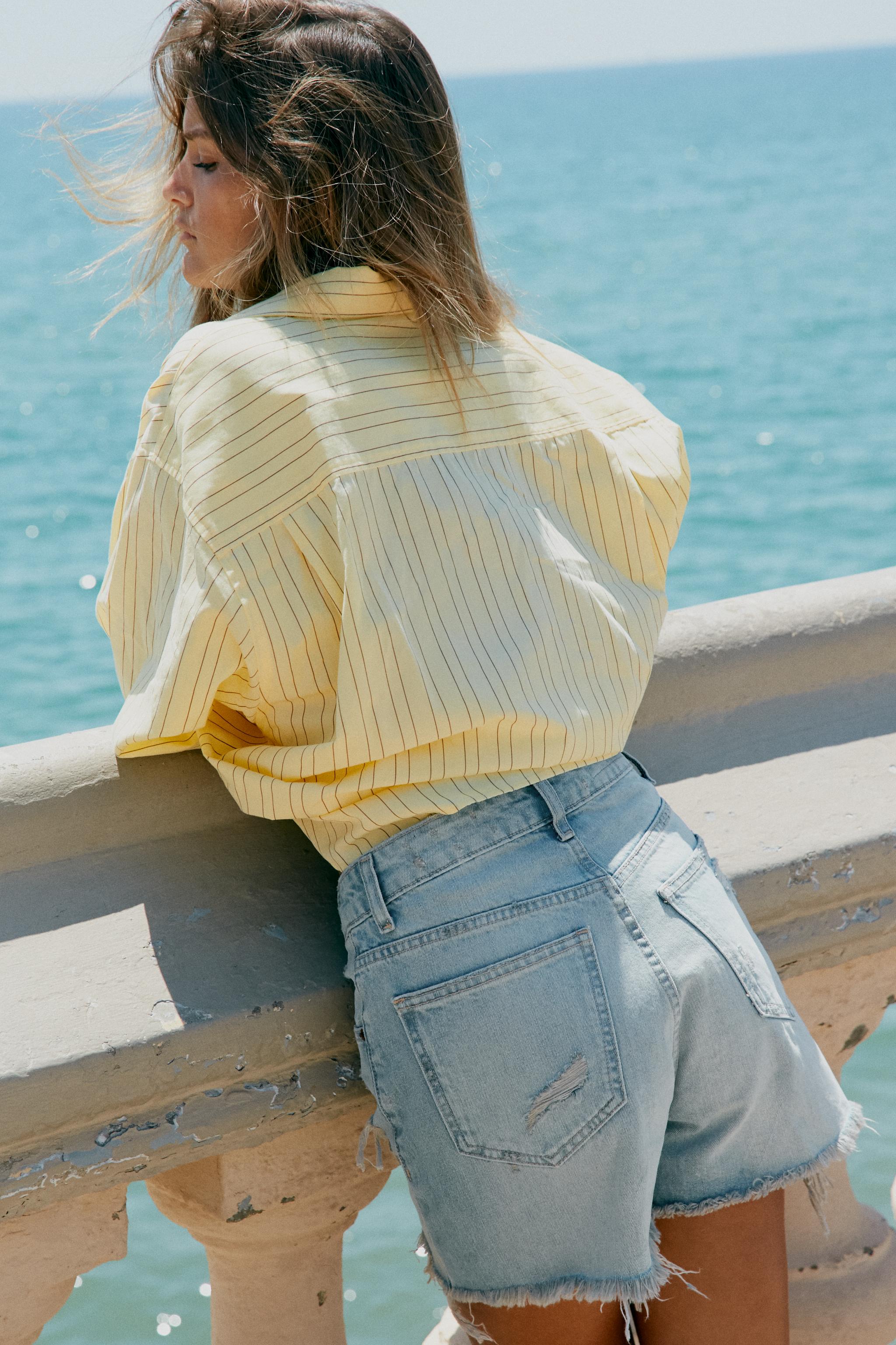 STRIPED OVERSIZED POPLIN SHIRT