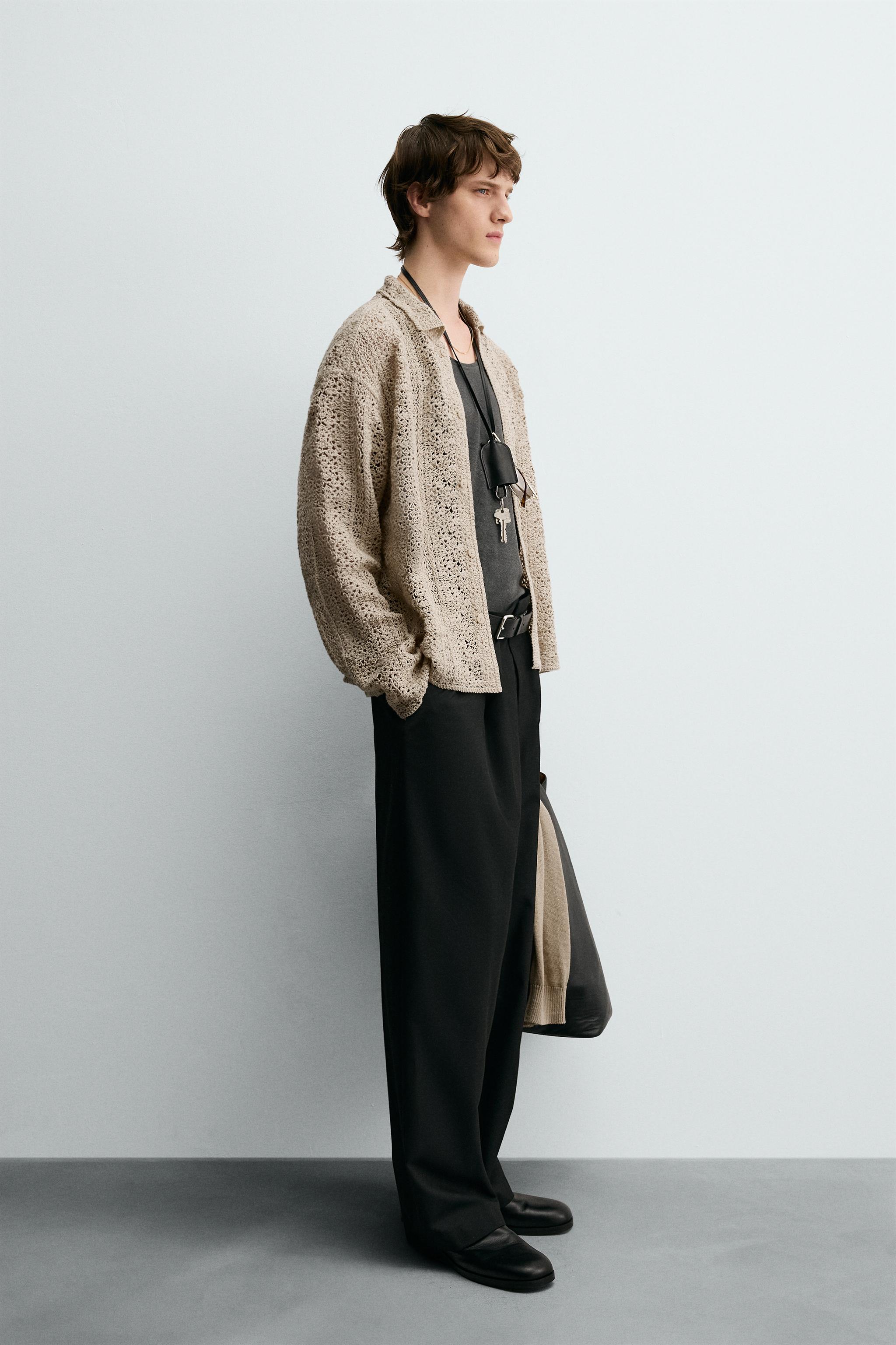 CROCHET TEXTURED OVERSHIRT