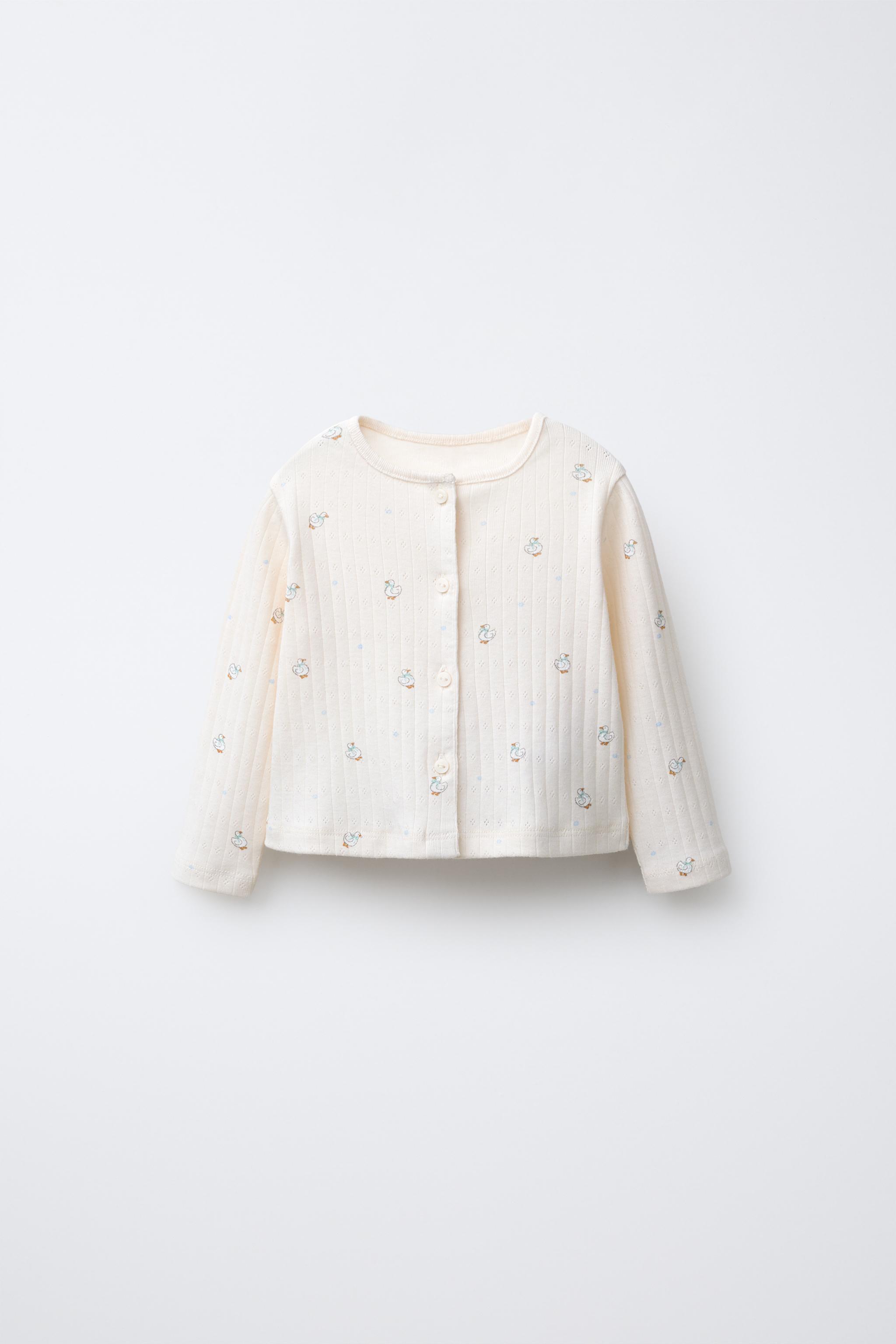 GOOSE PRINT CARDIGAN, BODYSUIT AND LEGGING SET