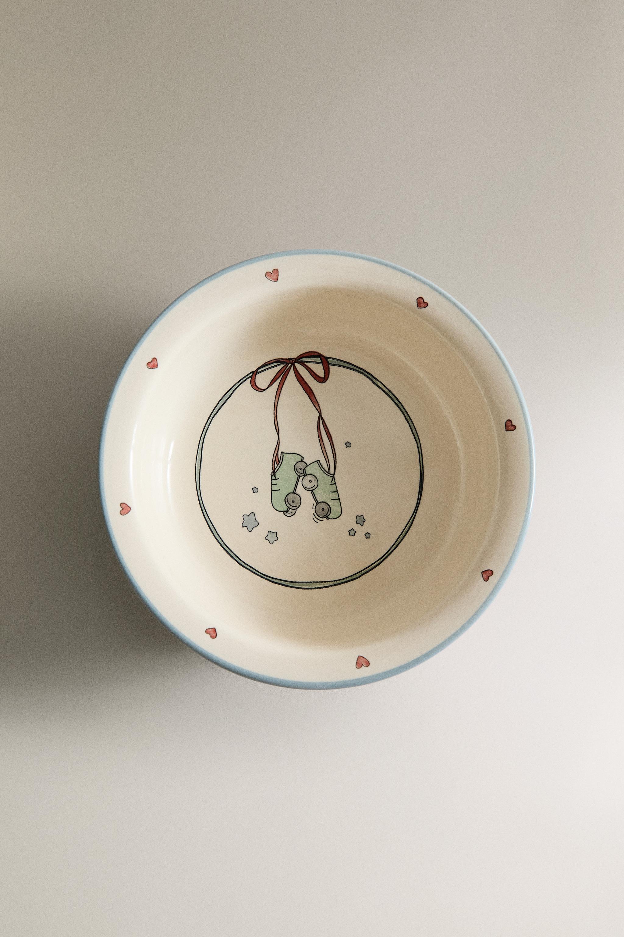 CHILDREN'S SKATER DOG CERAMIC BOWL