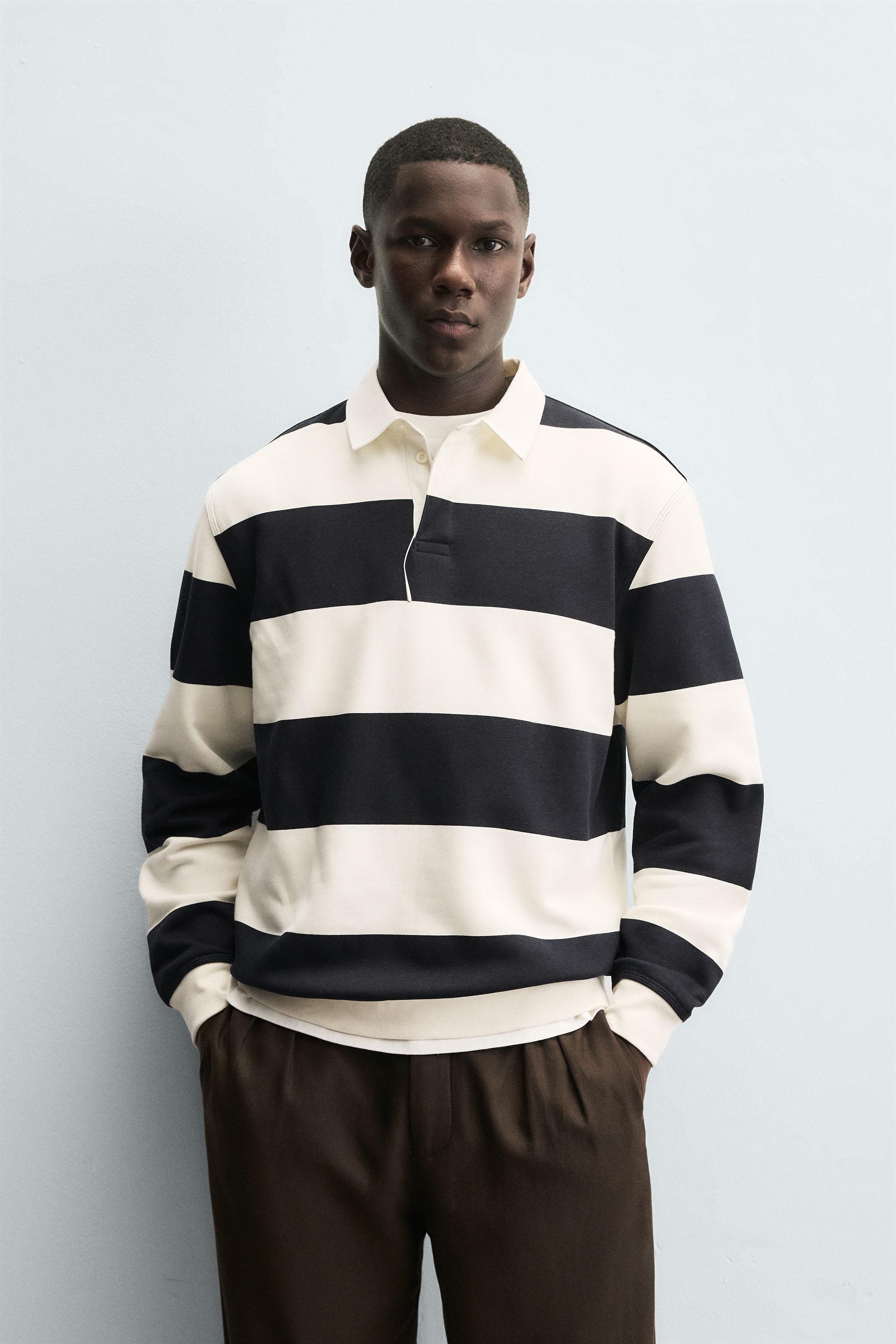CONTRAST COLLAR POLO SWEATSHIRT