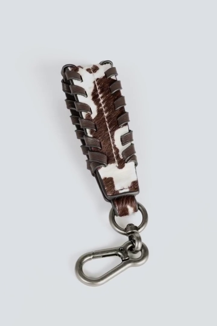 ANIMAL PRINT LEATHER KEYCHAIN