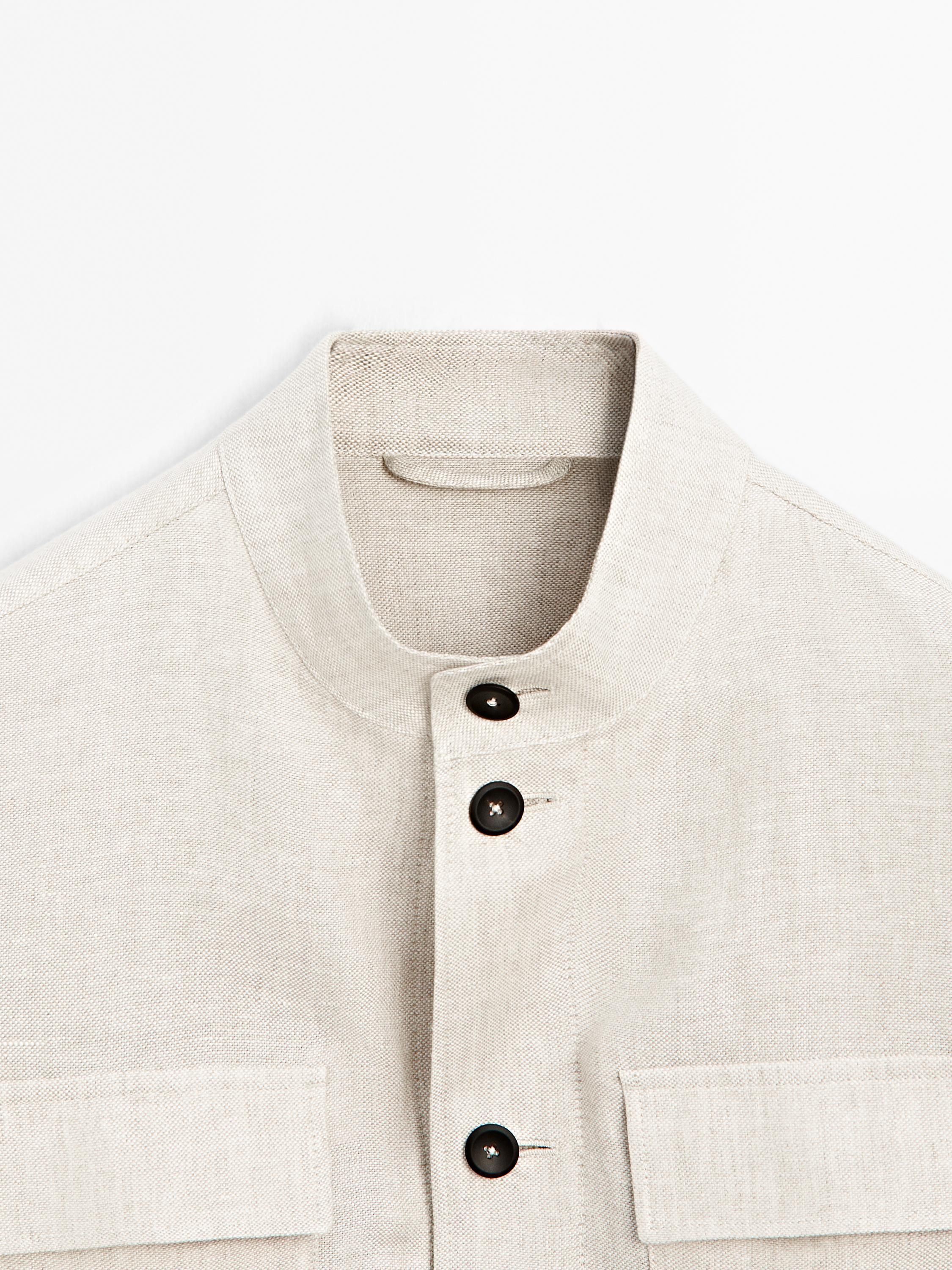Total look linen overshirt