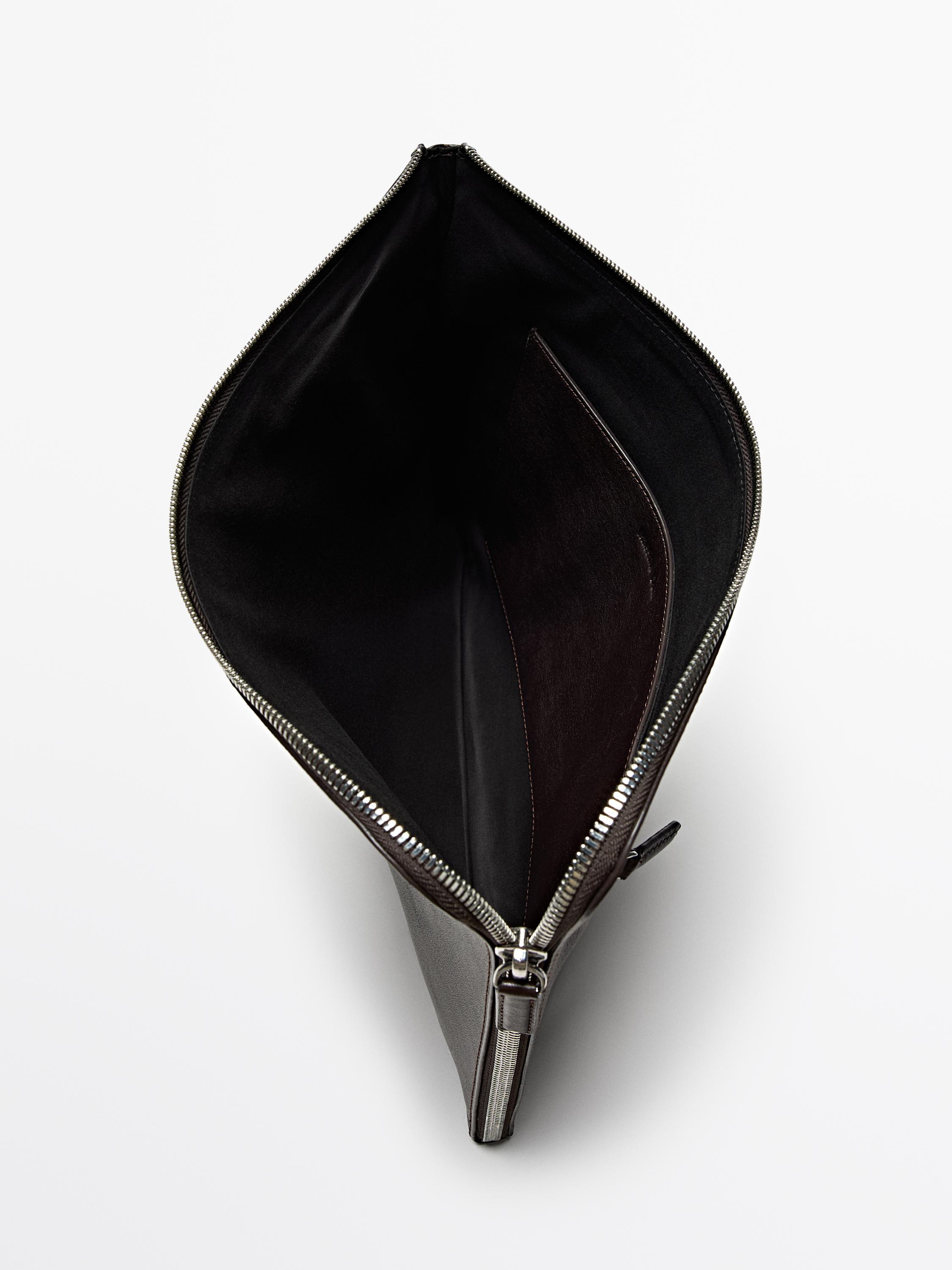 Nappa leather pouch clutch