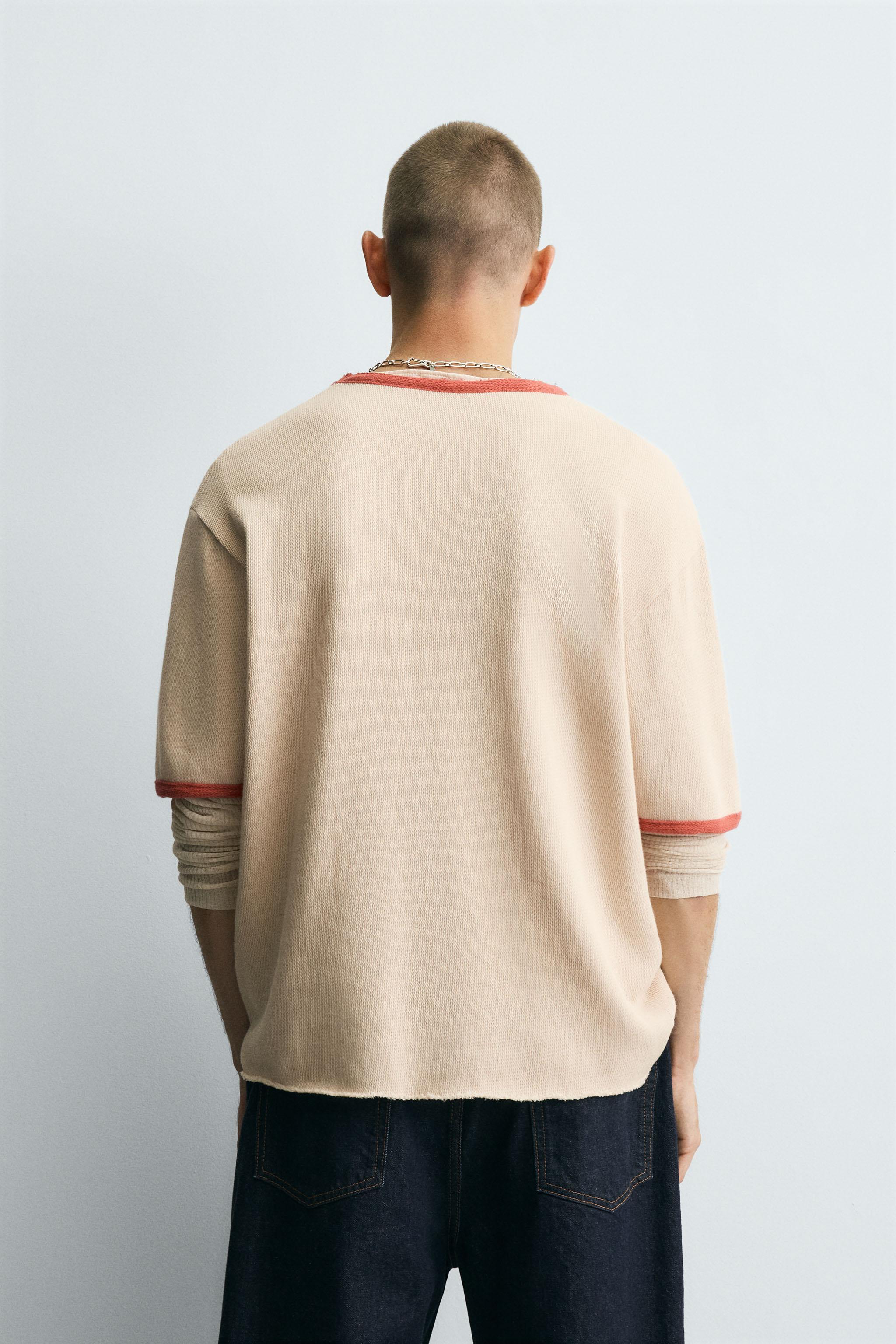 WASHED PRINT KNIT T-SHIRT