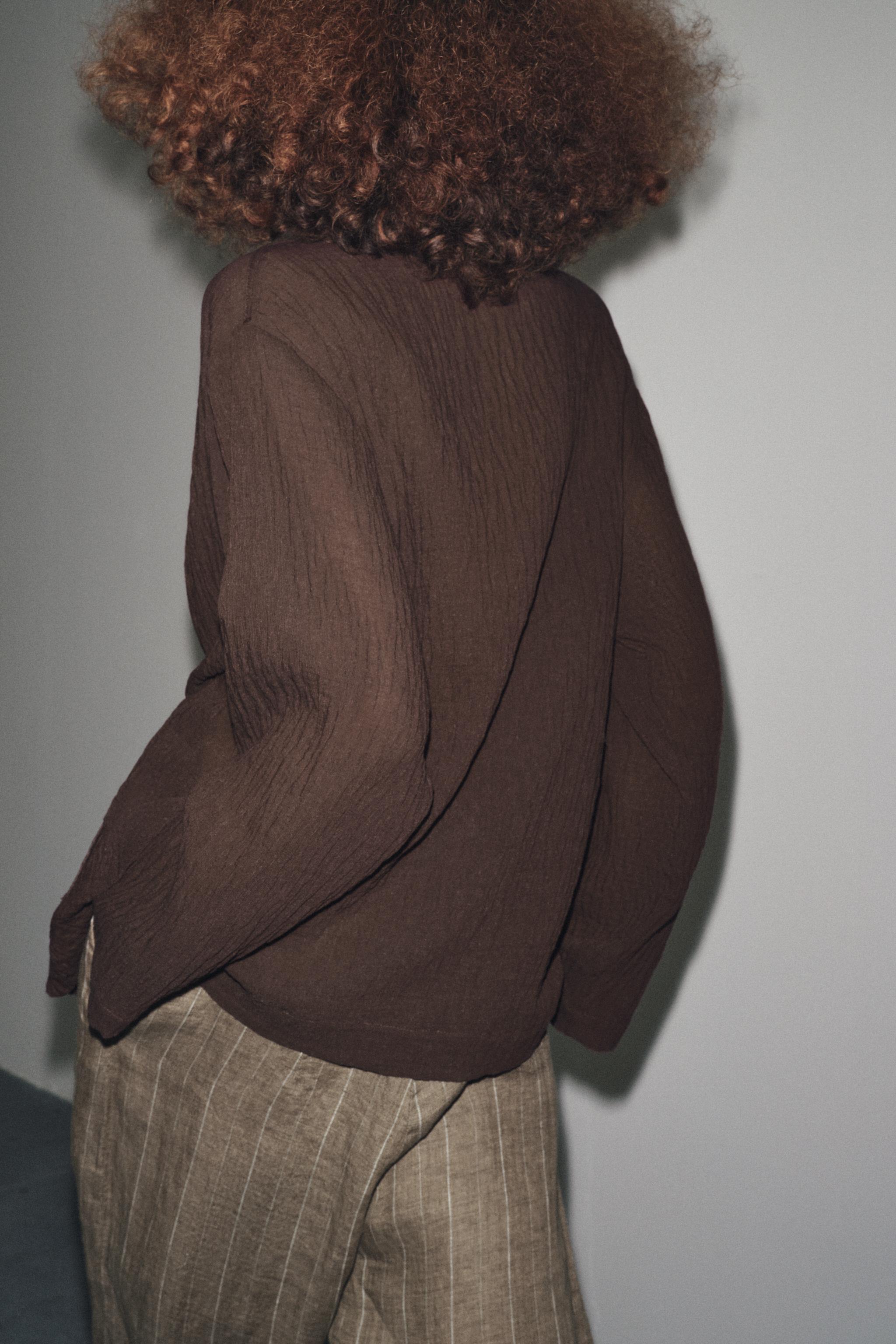 TEXTURED SHIRT WITH VISCOSE