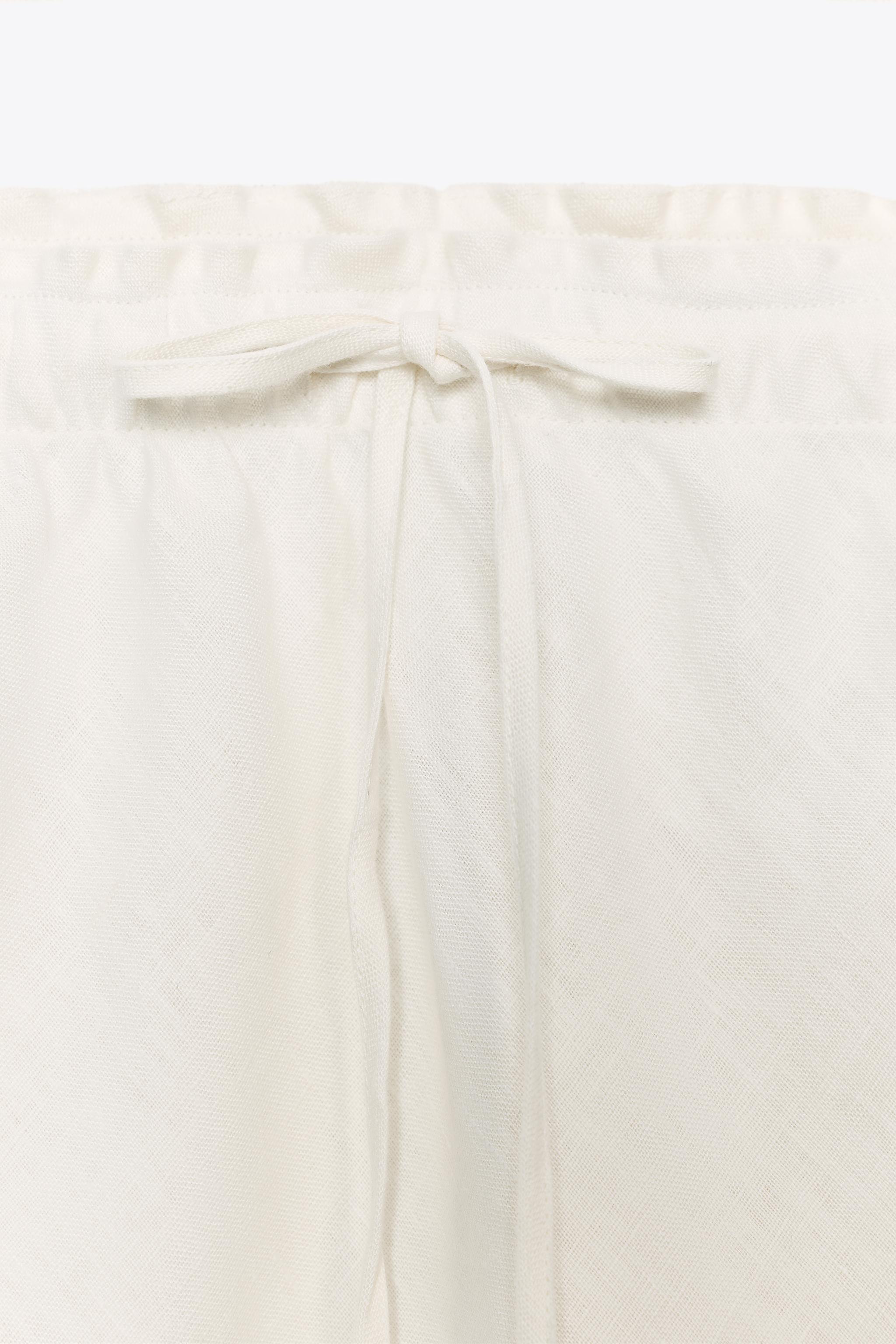 ZW COLLECTION 100% LINEN MIDI SKIRT