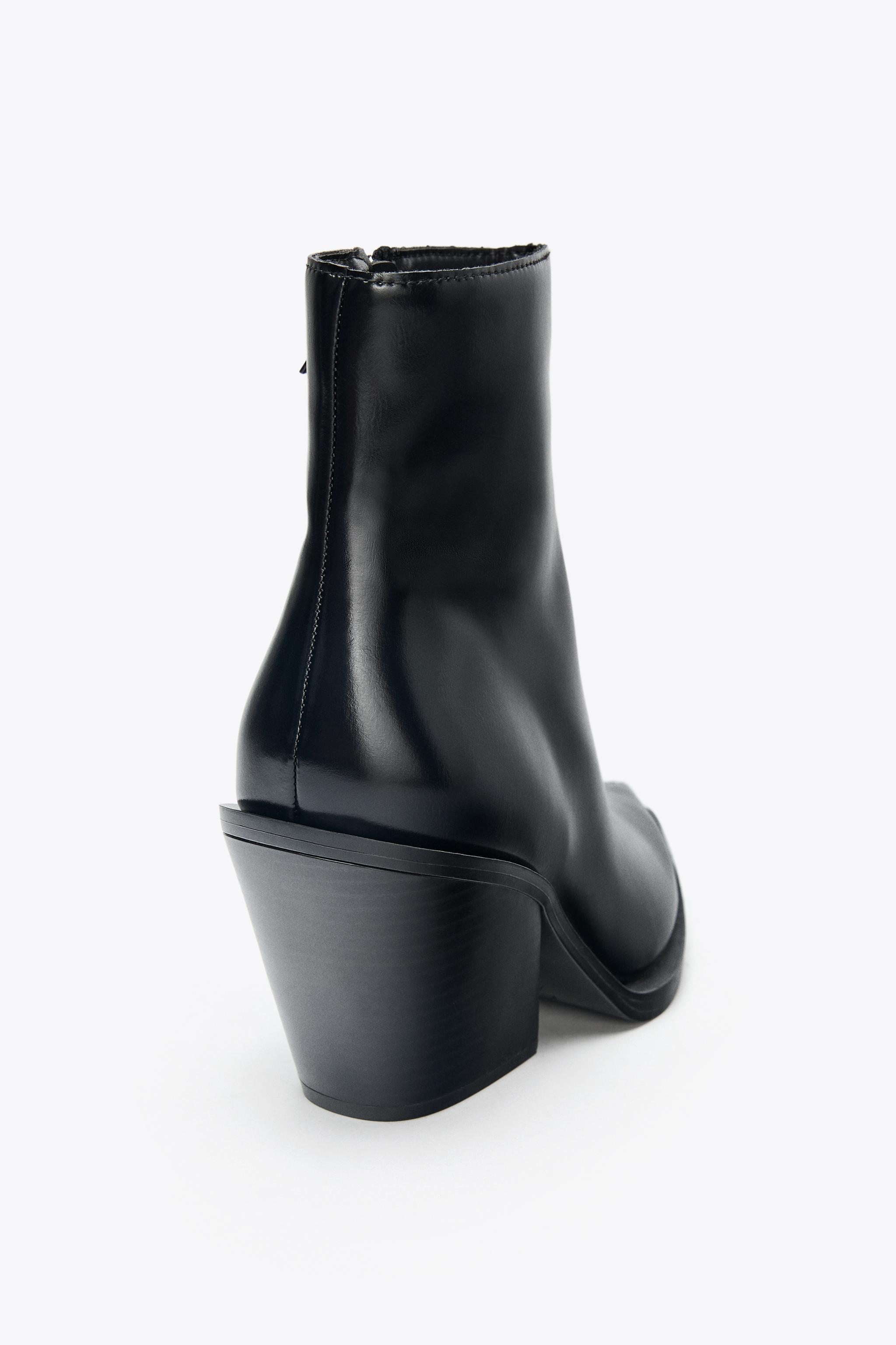 COWBOY HEELED ANKLE BOOTS