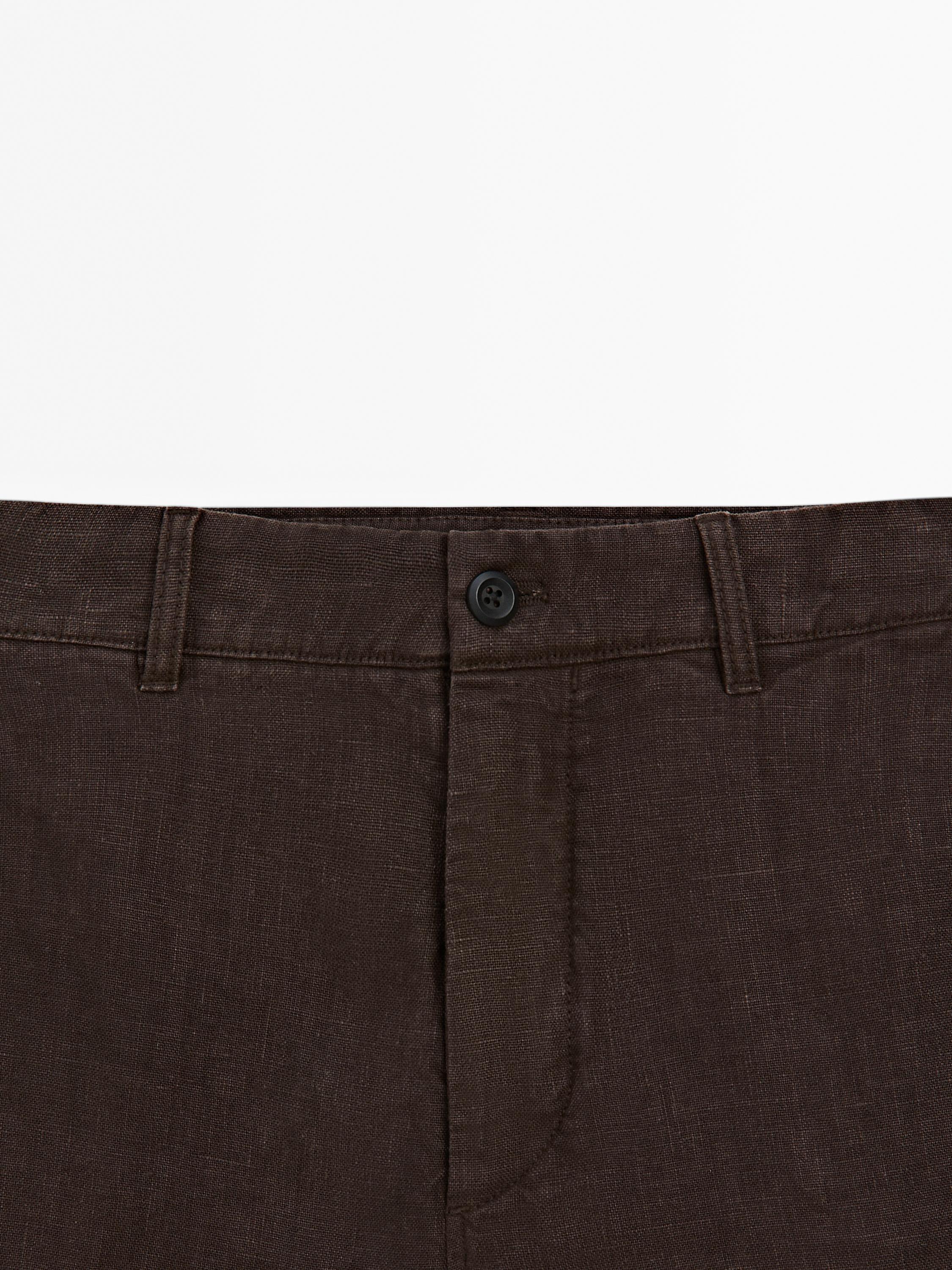 100% linen Bermuda shorts