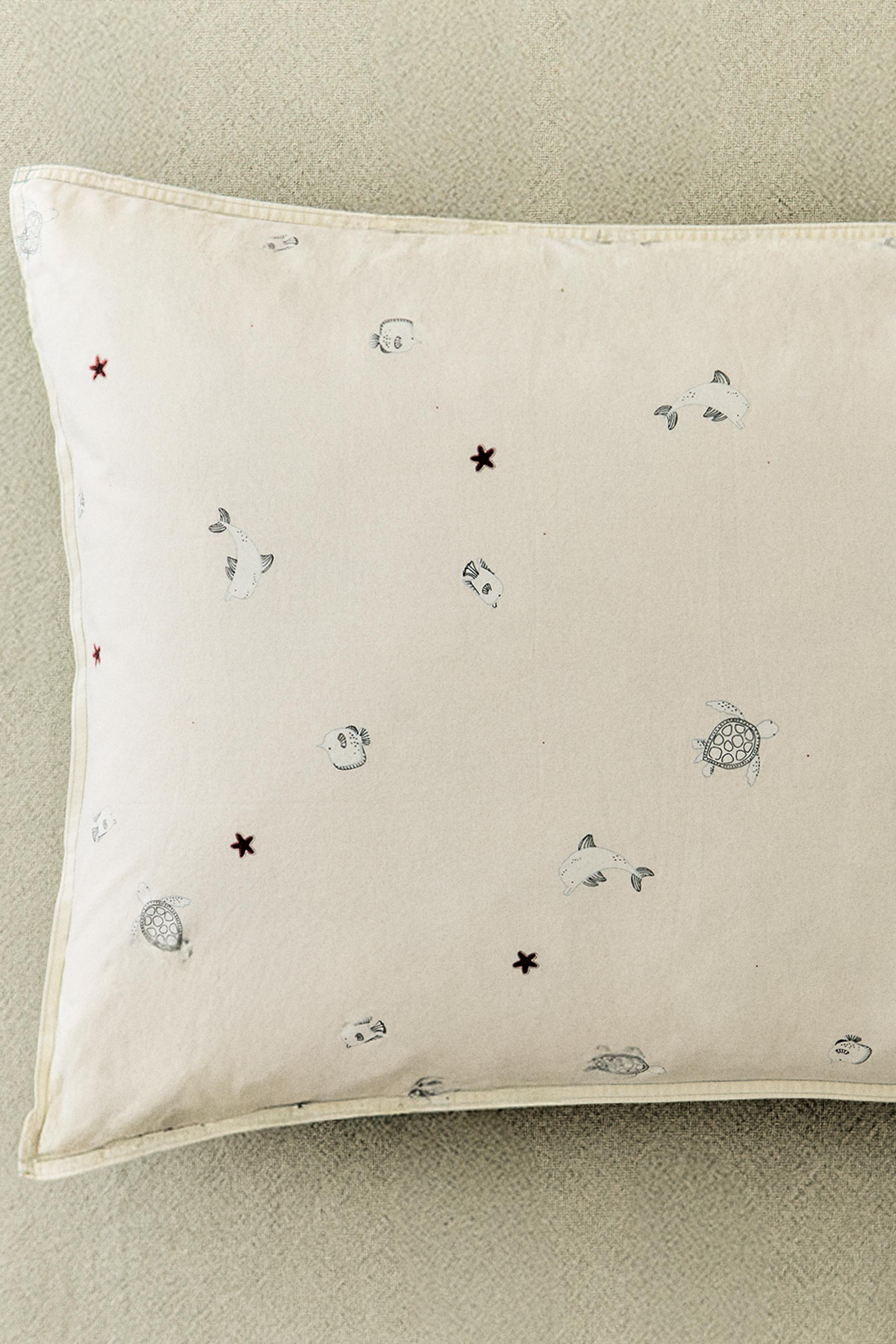 CHILDREN’S SEA PRINT PILLOWCASE