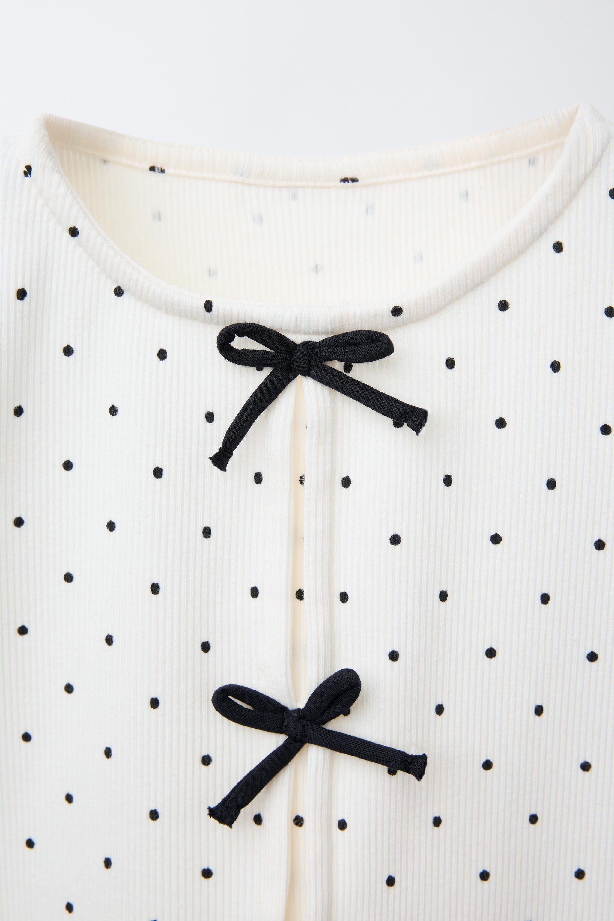RIBBED T-SHIRT WITH BOWS