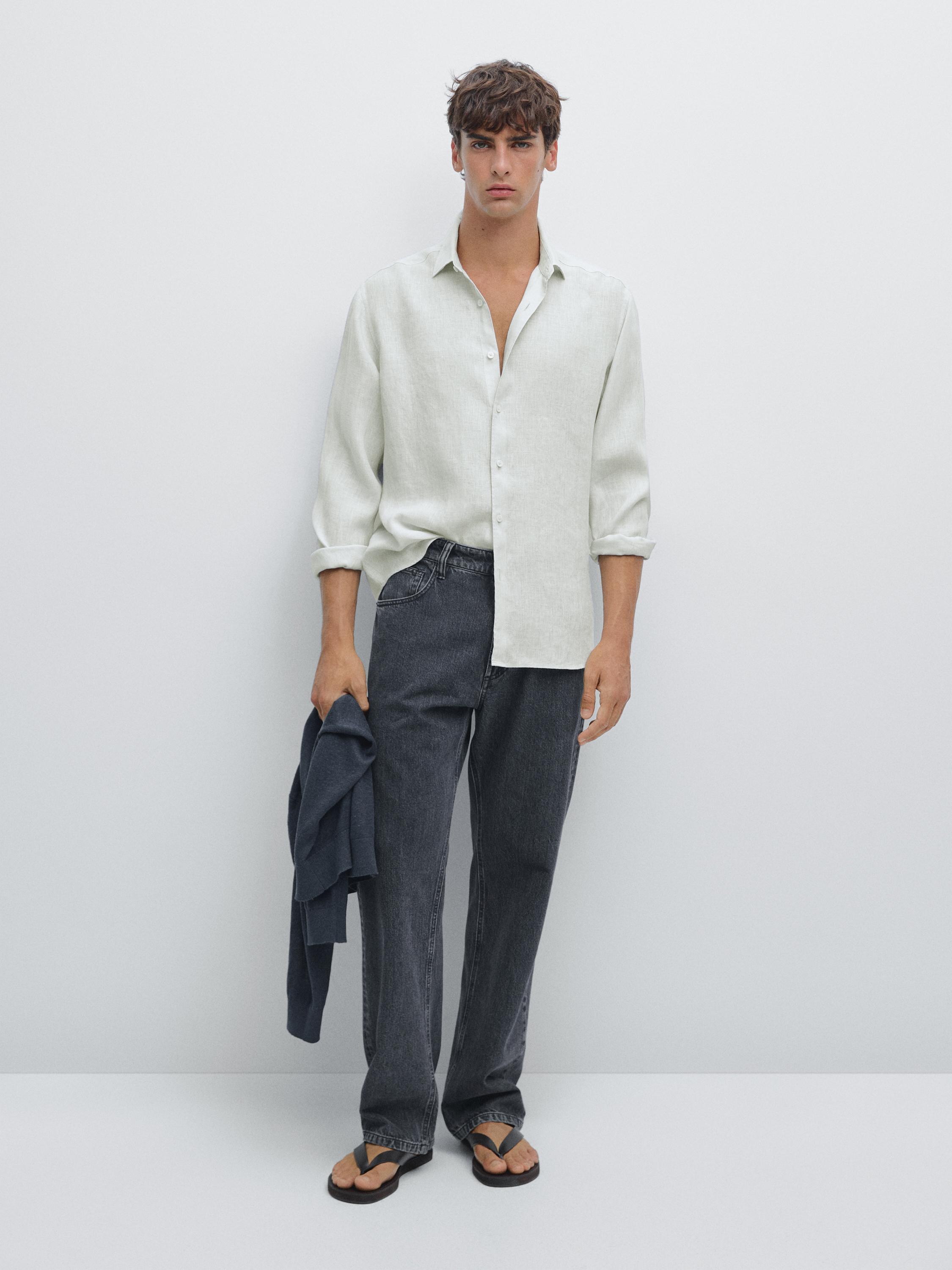 100% linen regular fit shirt