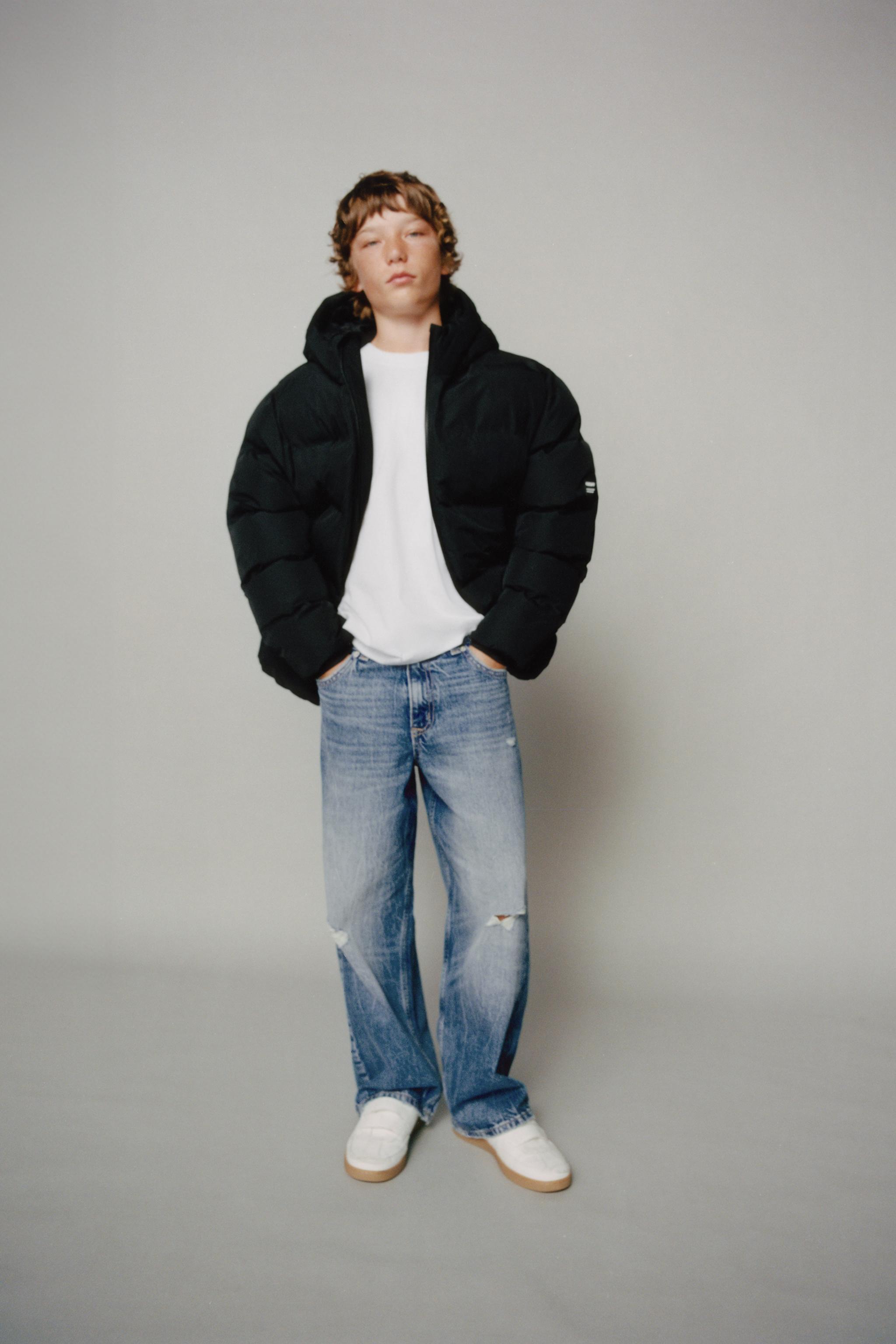 PUFFER COAT WITH LABEL WATER REPELLENT