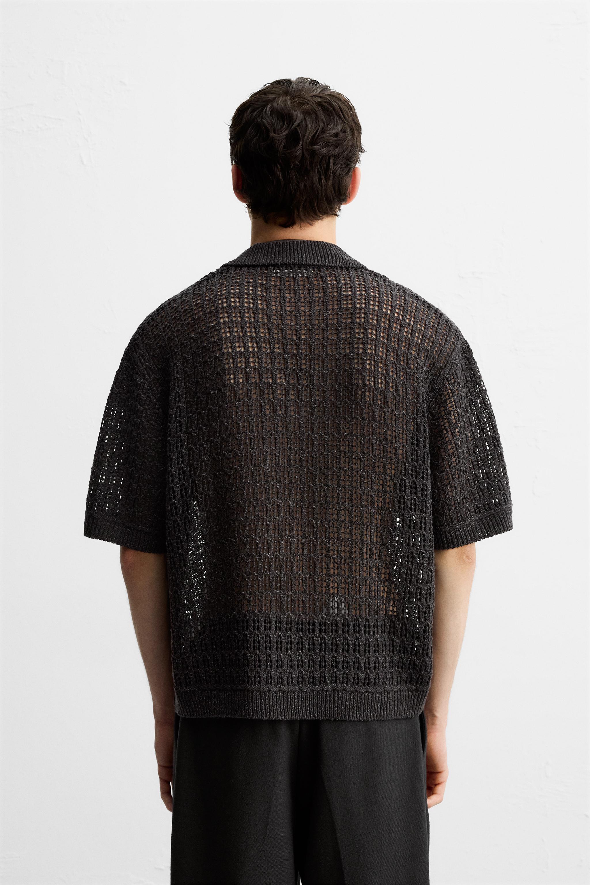 OPEN KNIT POLO SHIRT