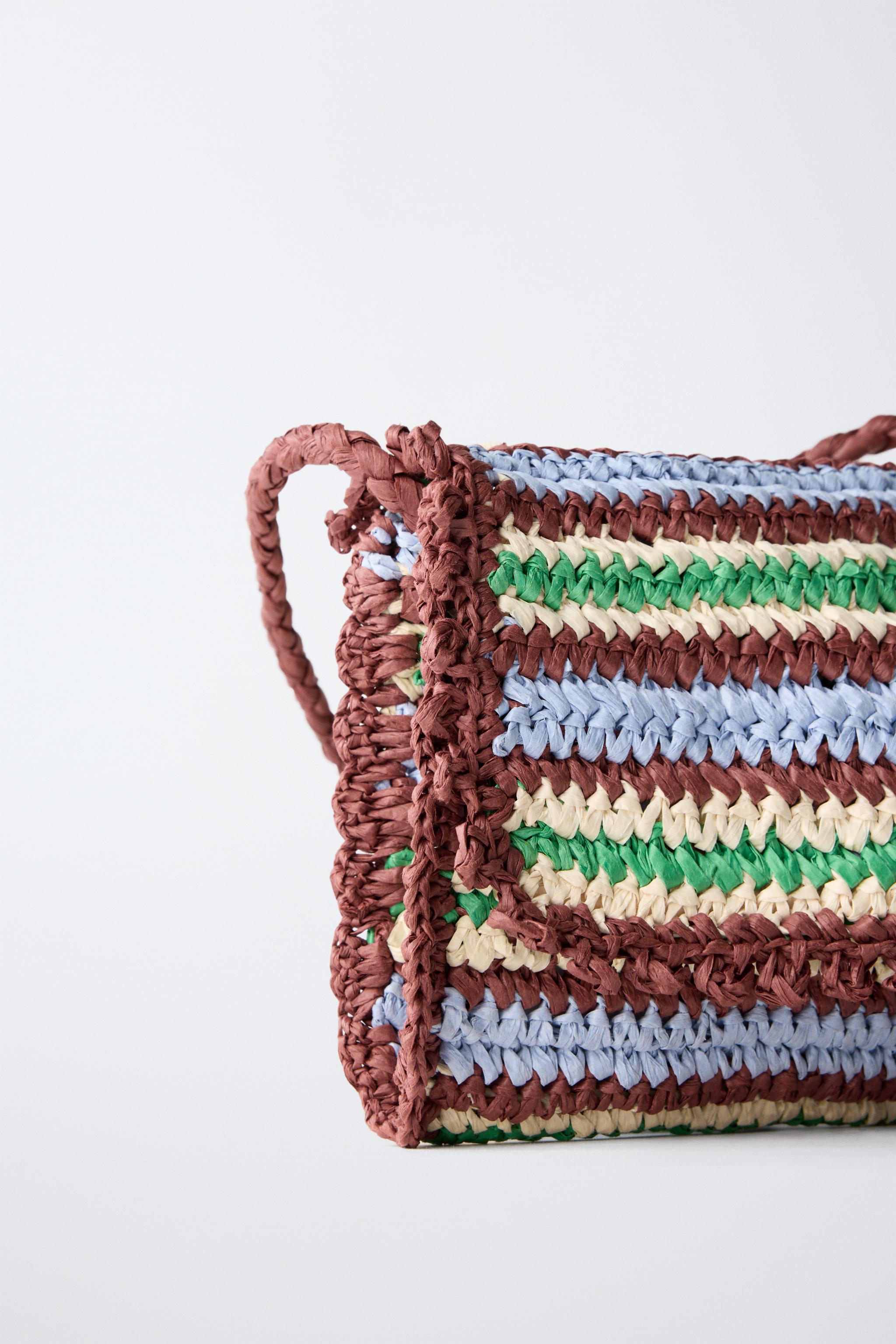 RAFFIA EFFECT CROSSBODY BAG