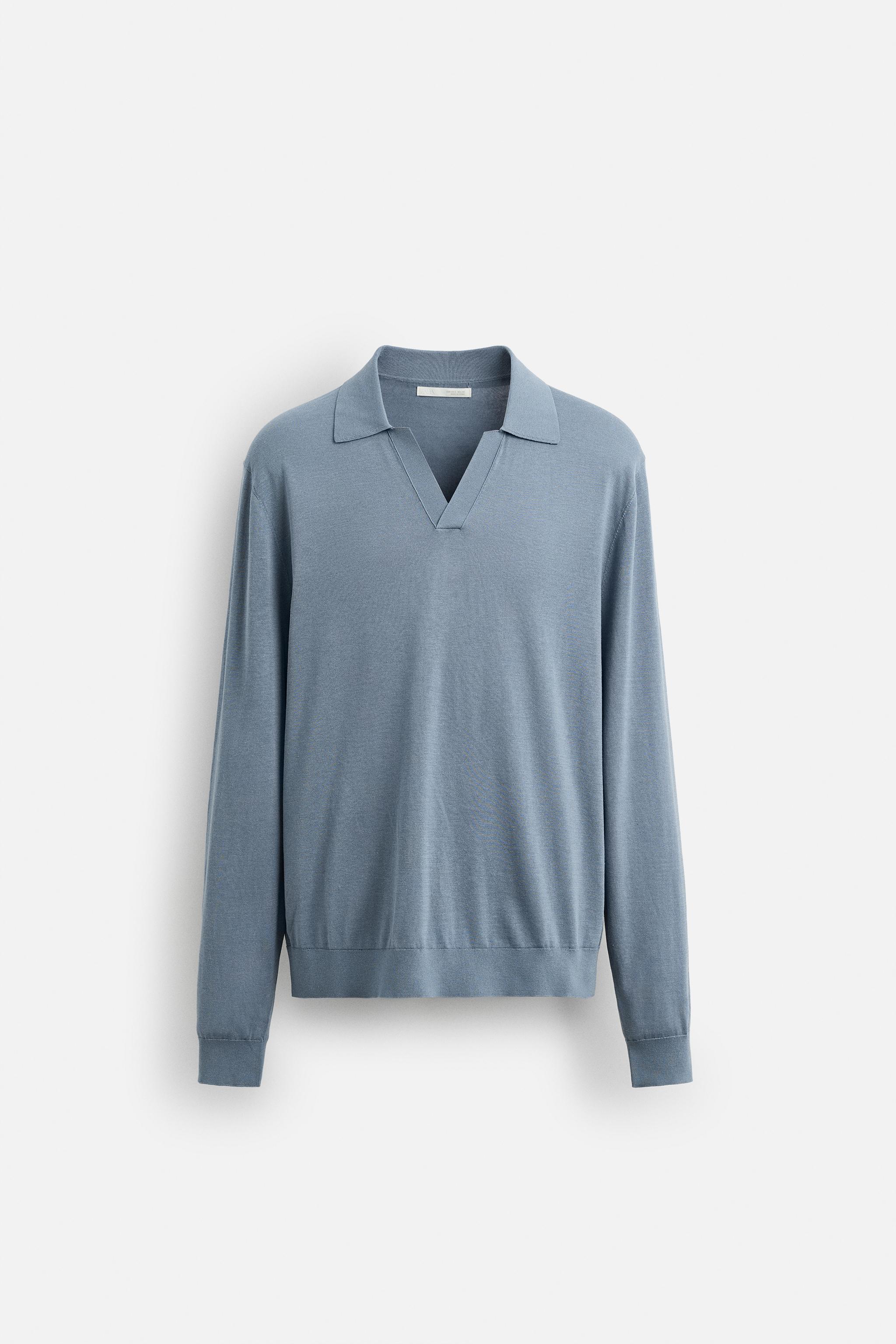 COTTON BLEND KNIT POLO SHIRT