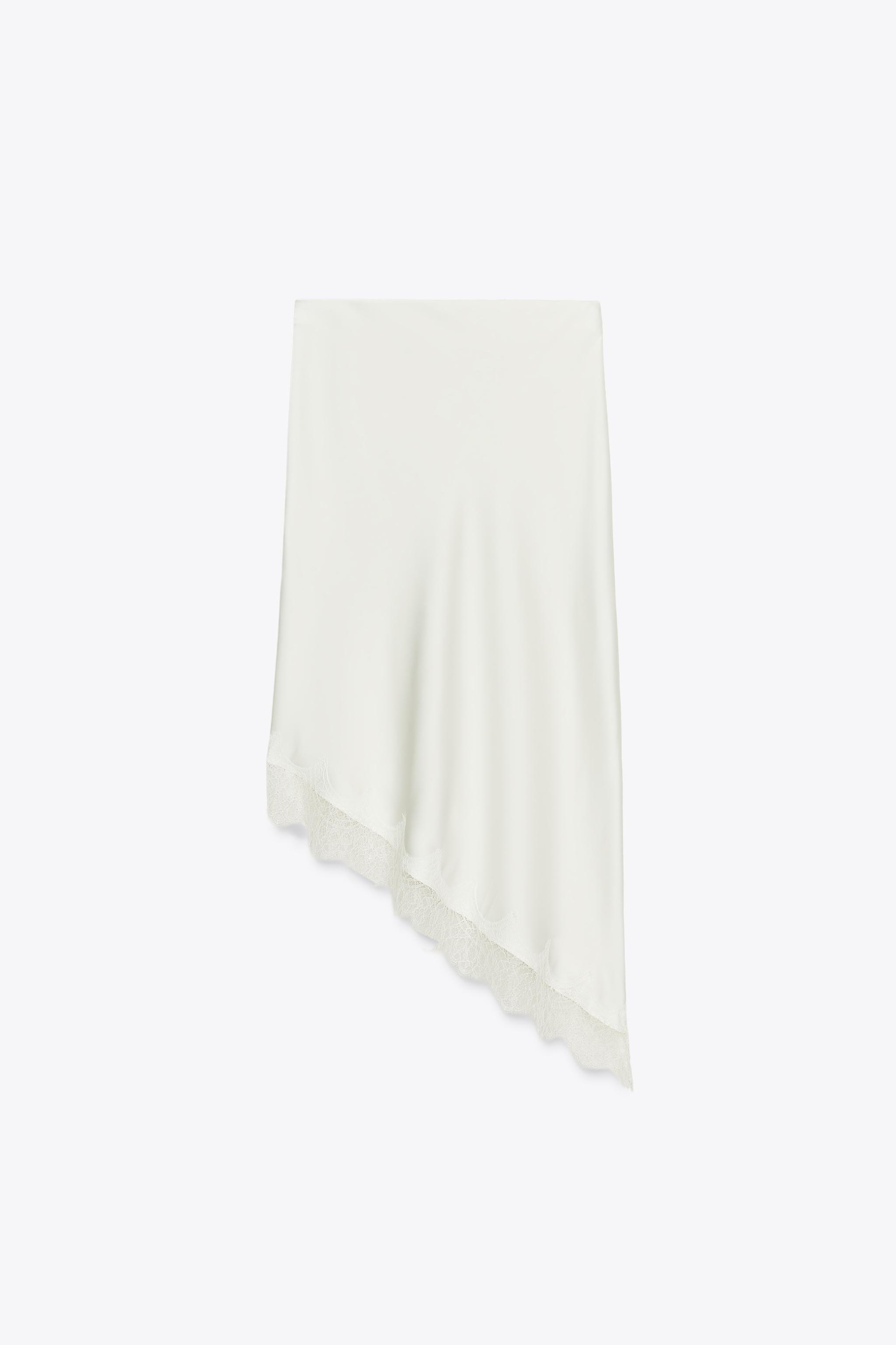 LACE SATIN EFFECT SKIRT