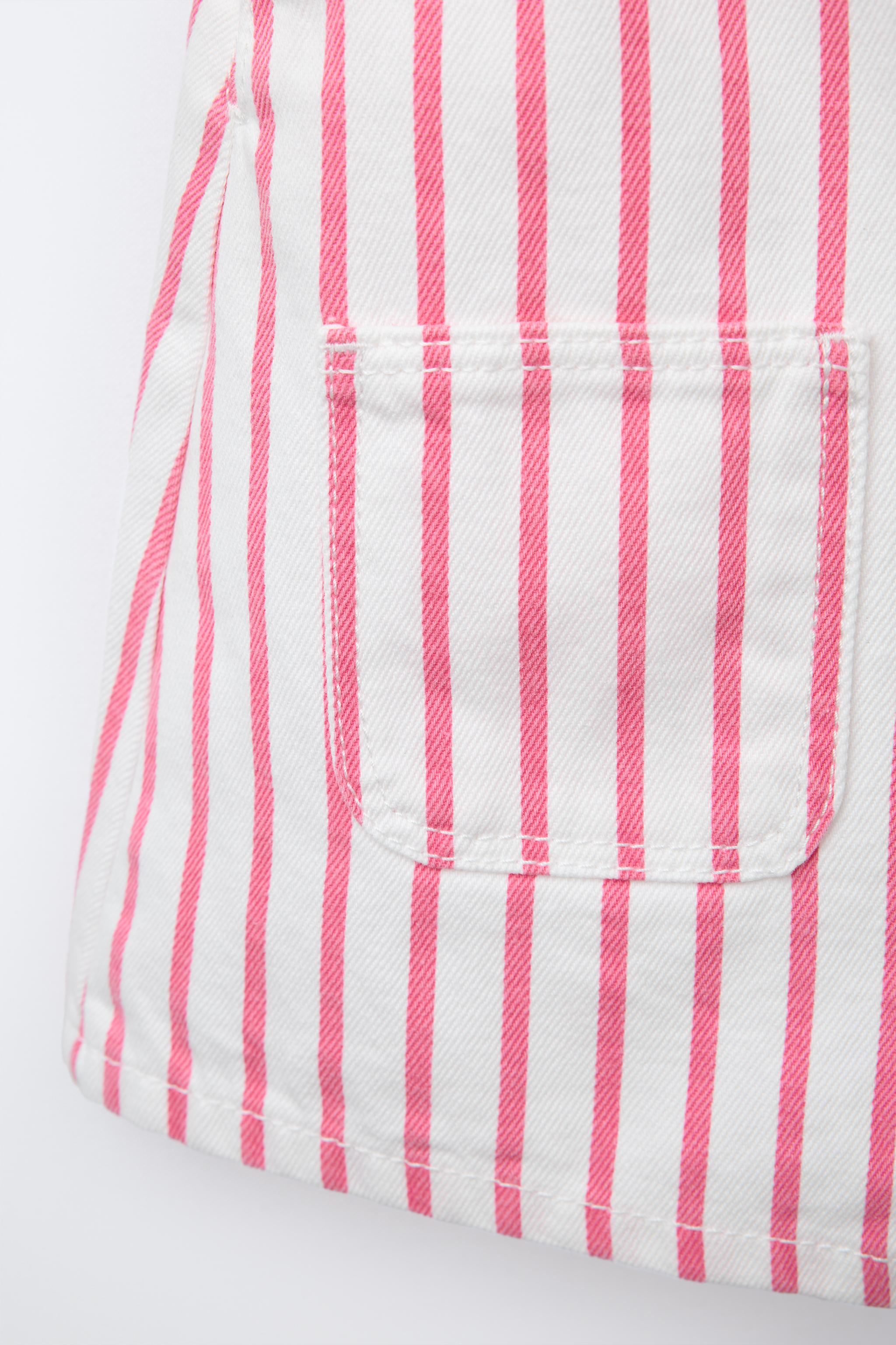 STRIPED TWILL OVERALLS