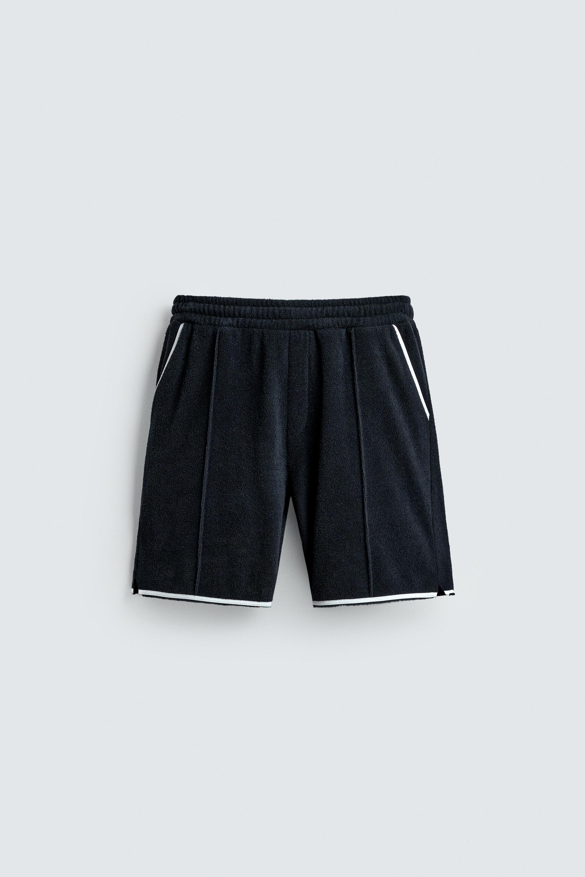 CONTRAST TOWEL SHORTS