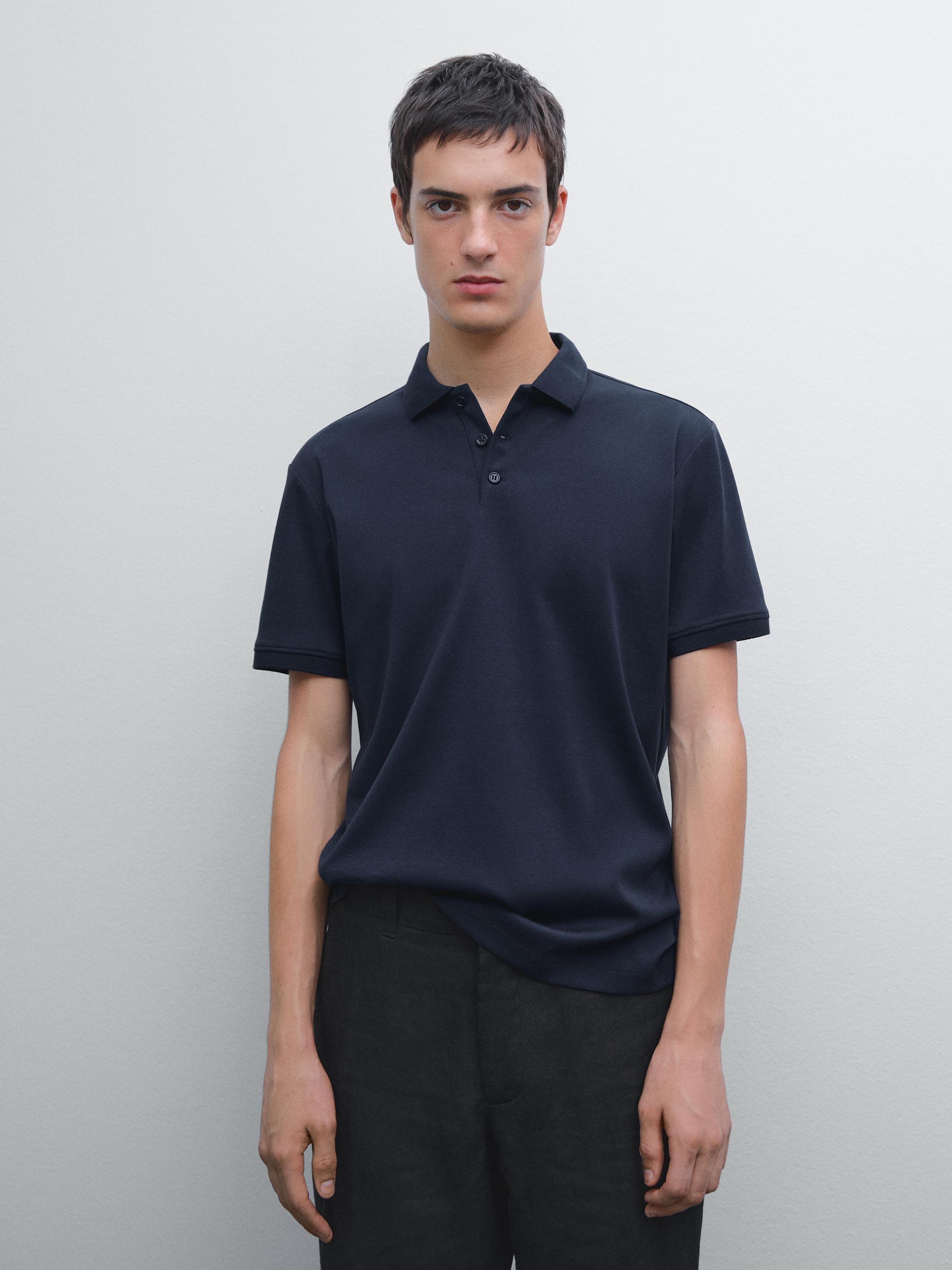 Short sleeve polo shirt with collar detail