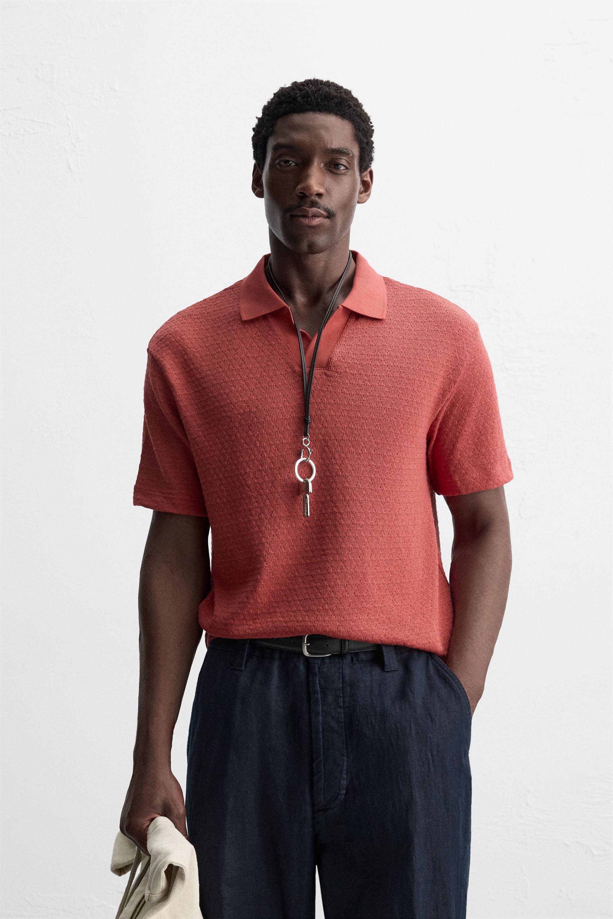 GEOMETRIC JACQUARD POLO SHIRT