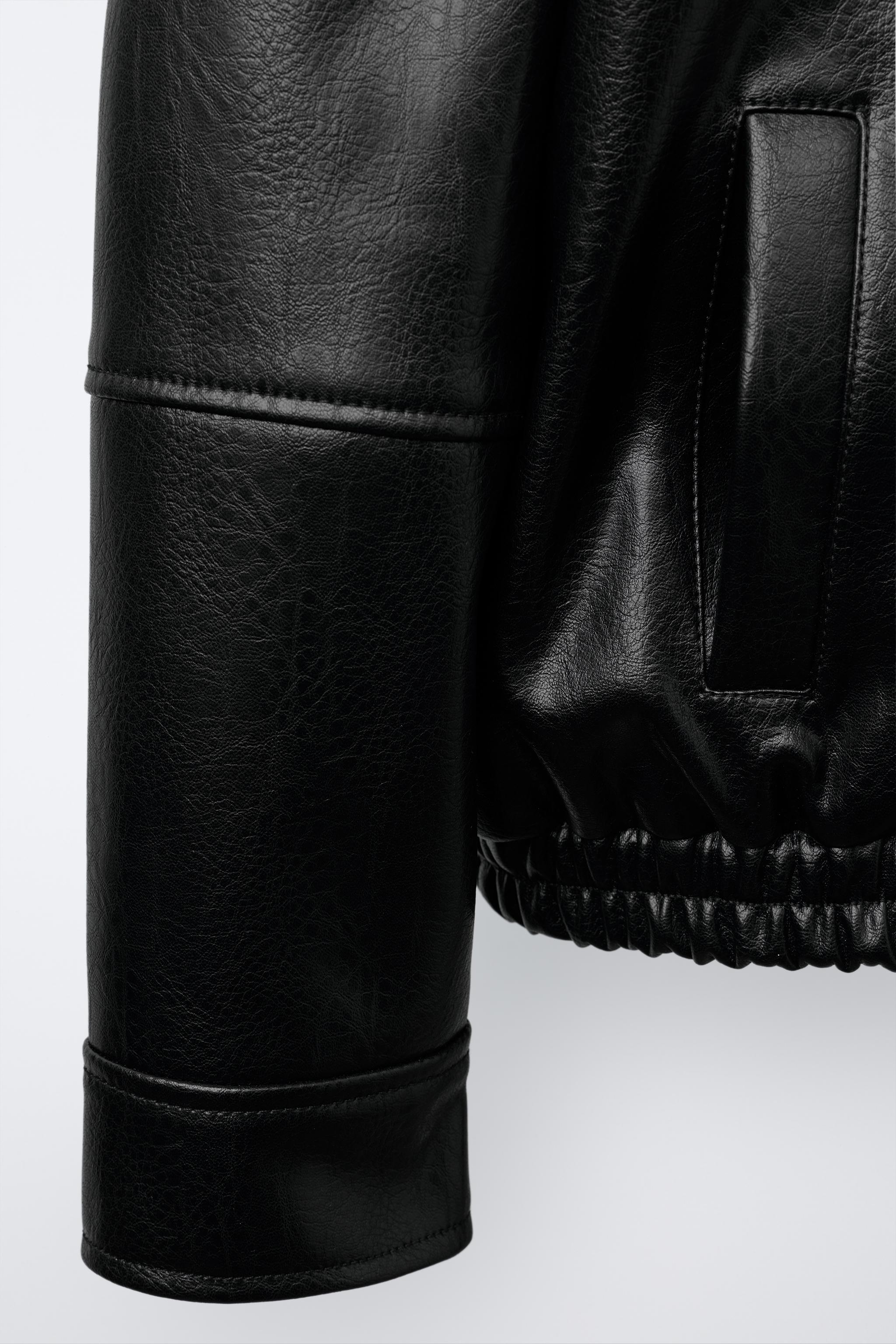 FAUX LEATHER BOMBER JACKET