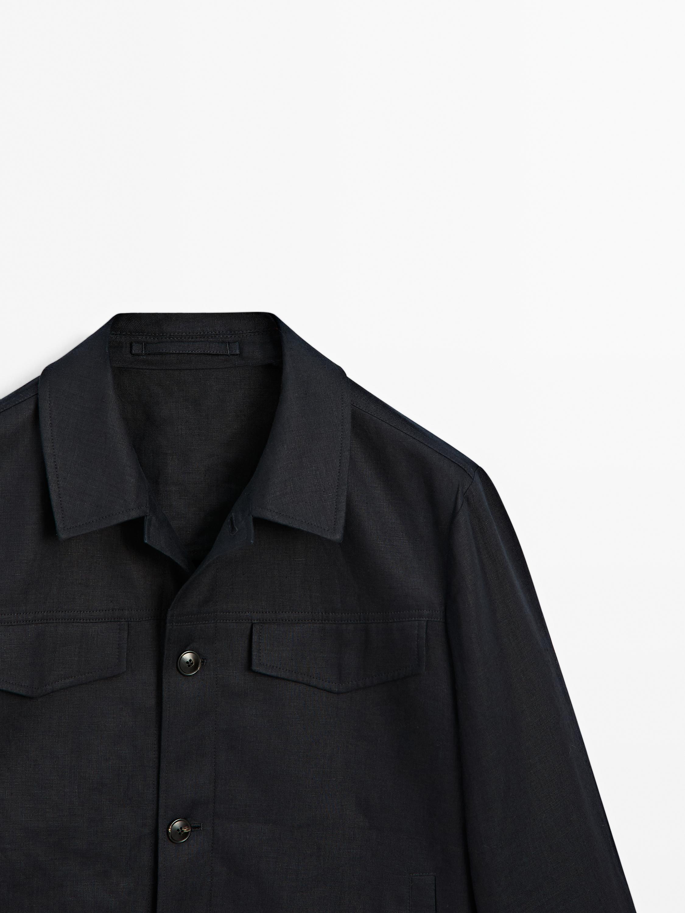 100% linen total look jacket