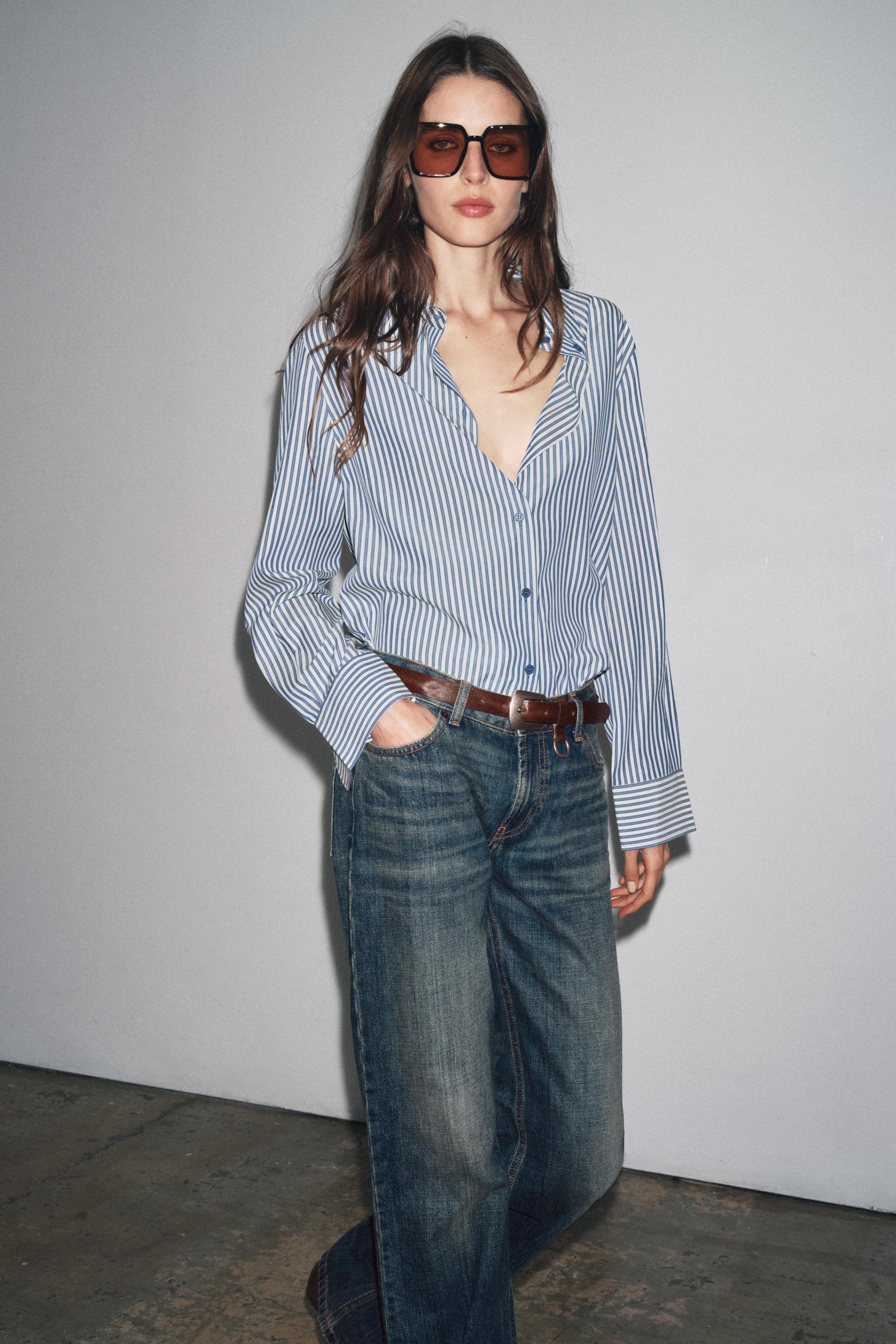 FLOWY STRIPED SHIRT ZW COLLECTION