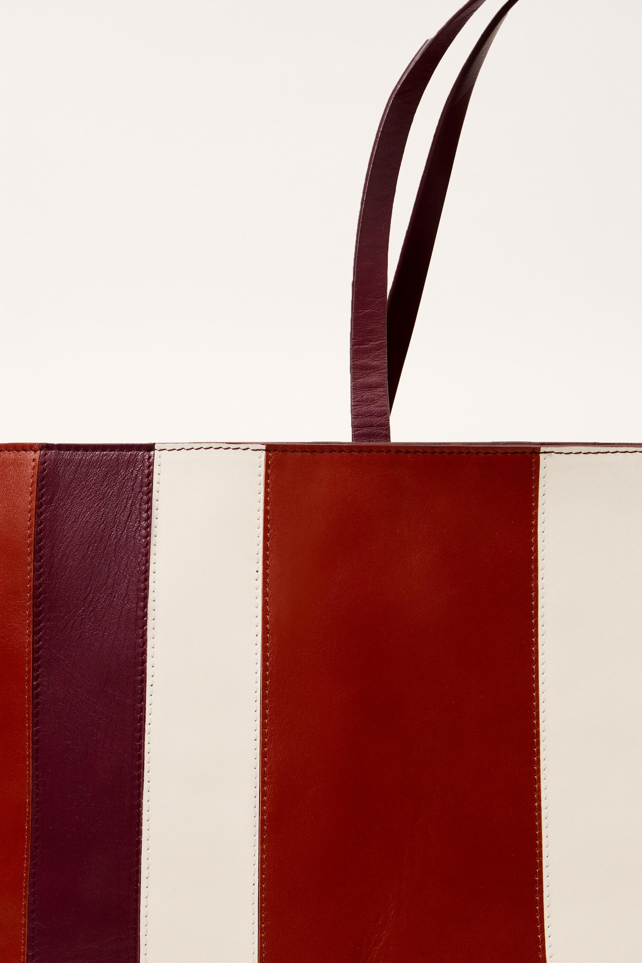 LIMITED EDITION STRIPED LEATHER MAXI SHOPPER