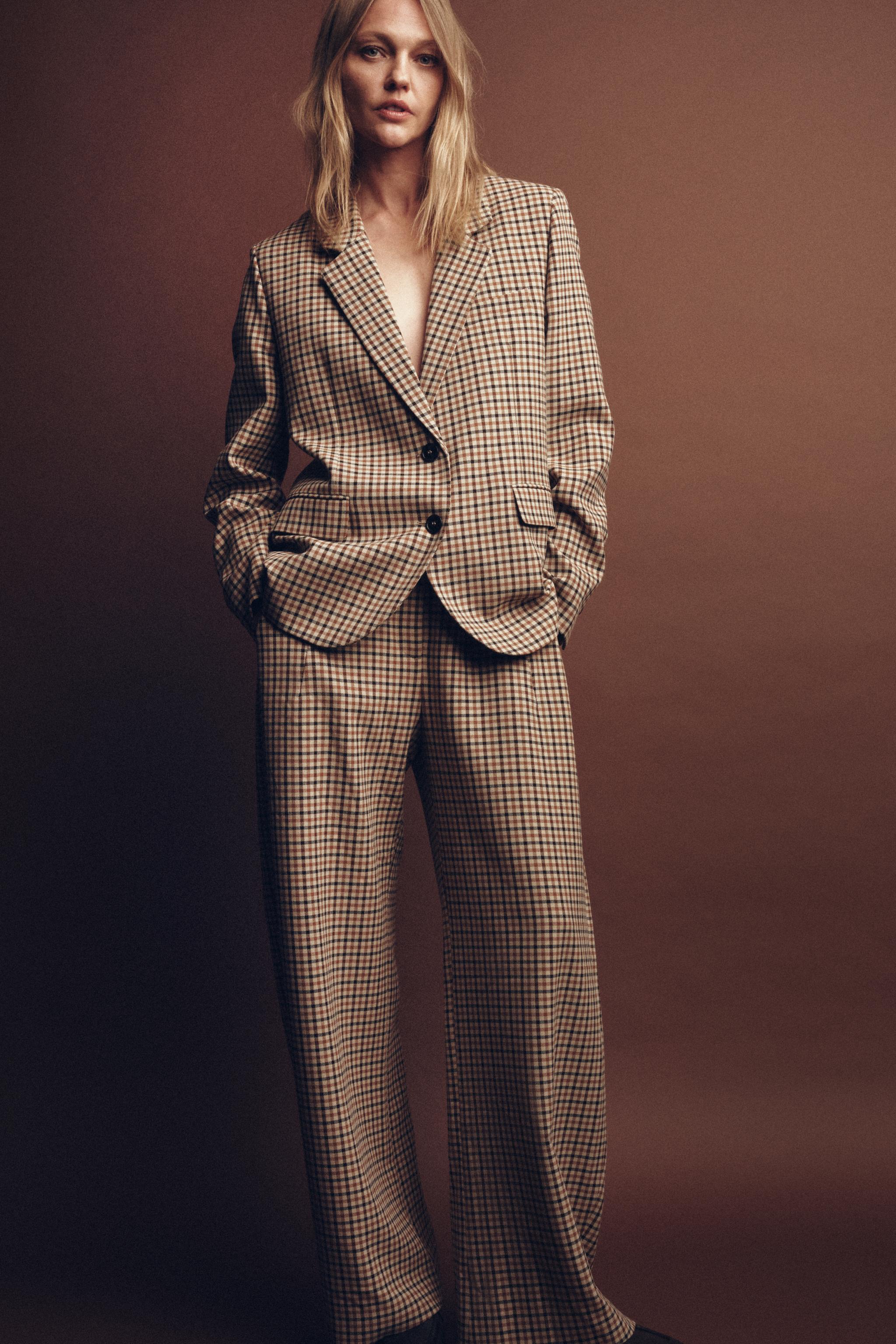 STRAIGHT PLAID BLAZER ZW COLLECTION