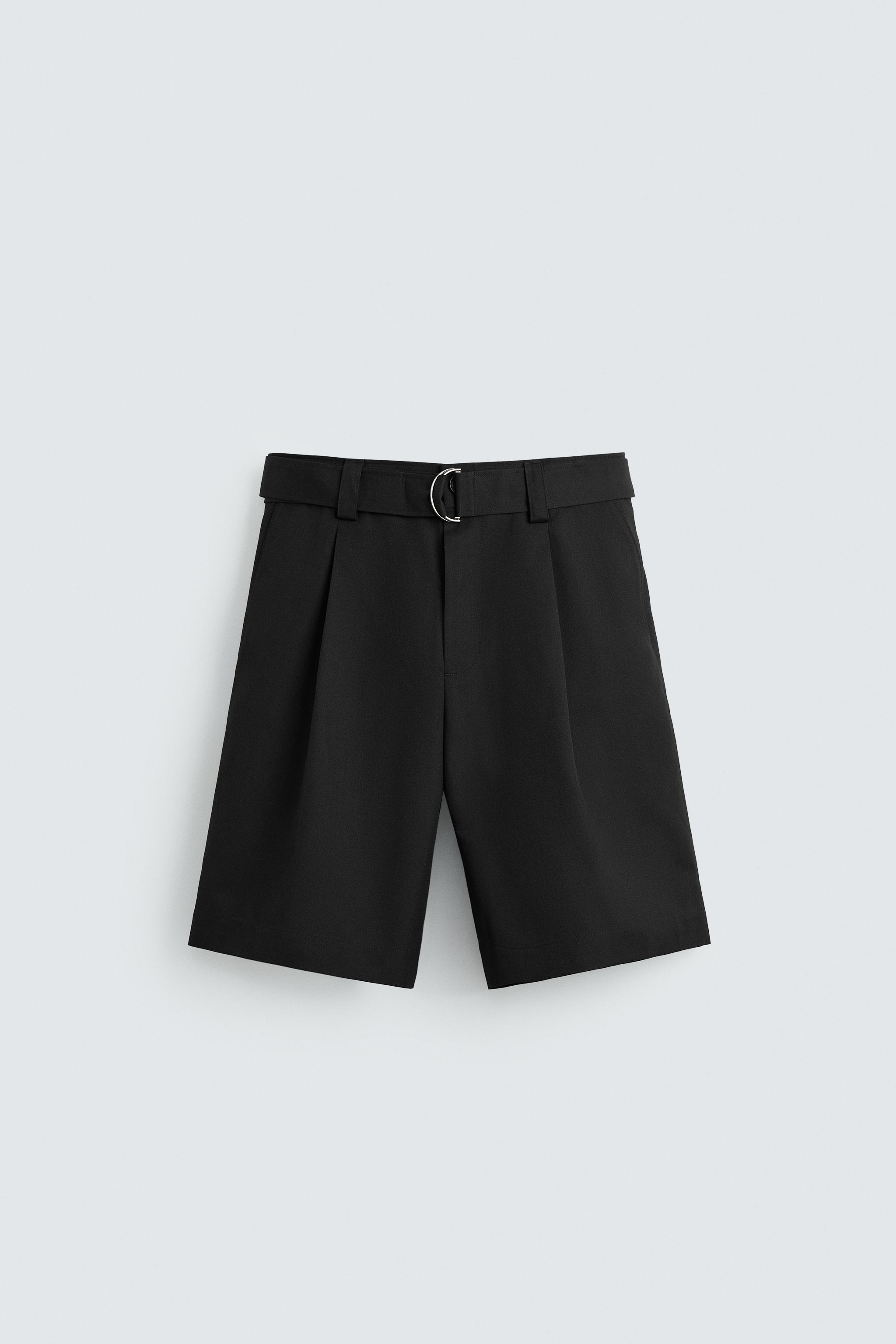 BELTED WIDE FIT BERMUDA SHORTS