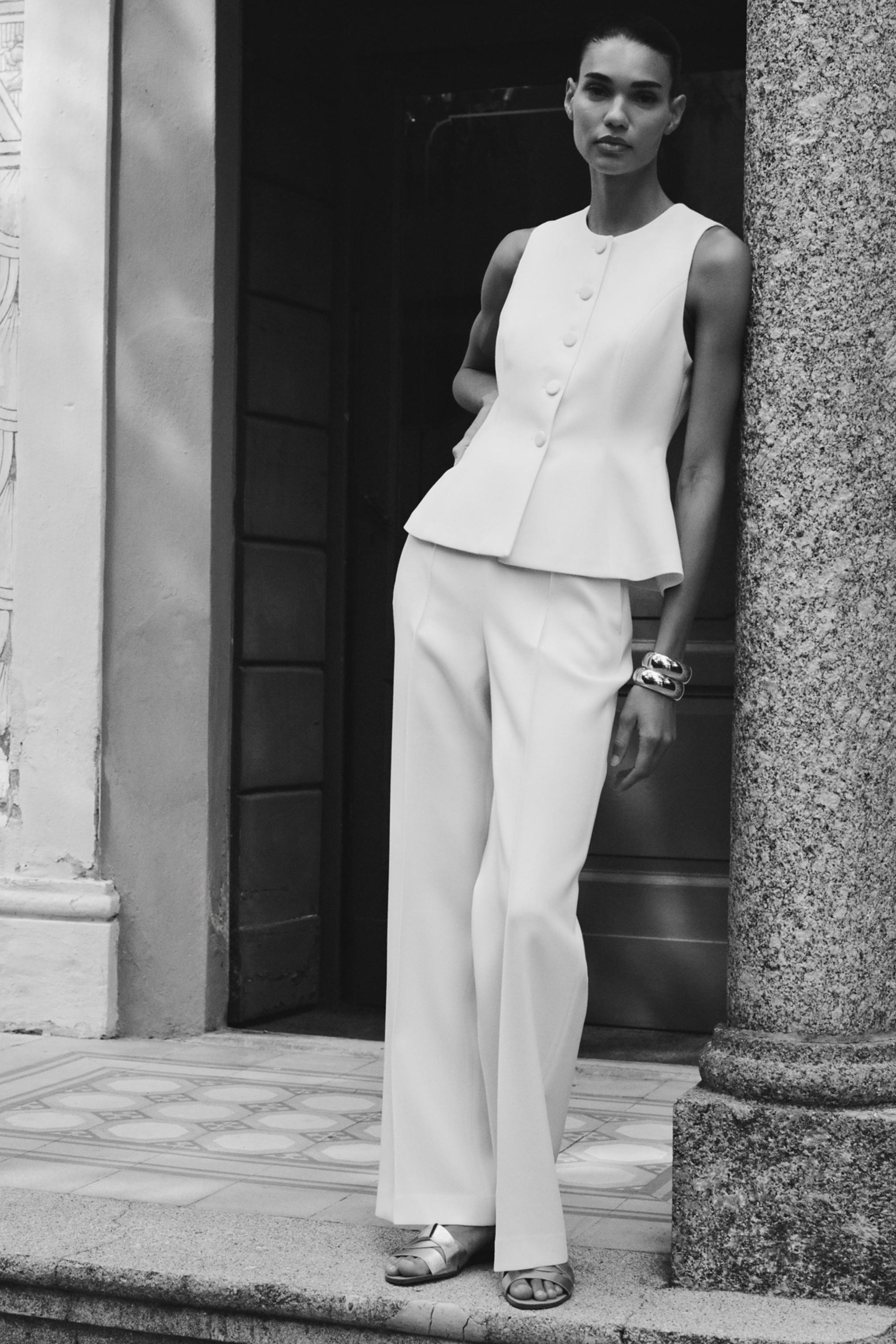 HIGH-WAISTED STRAIGHT LEG PANTS