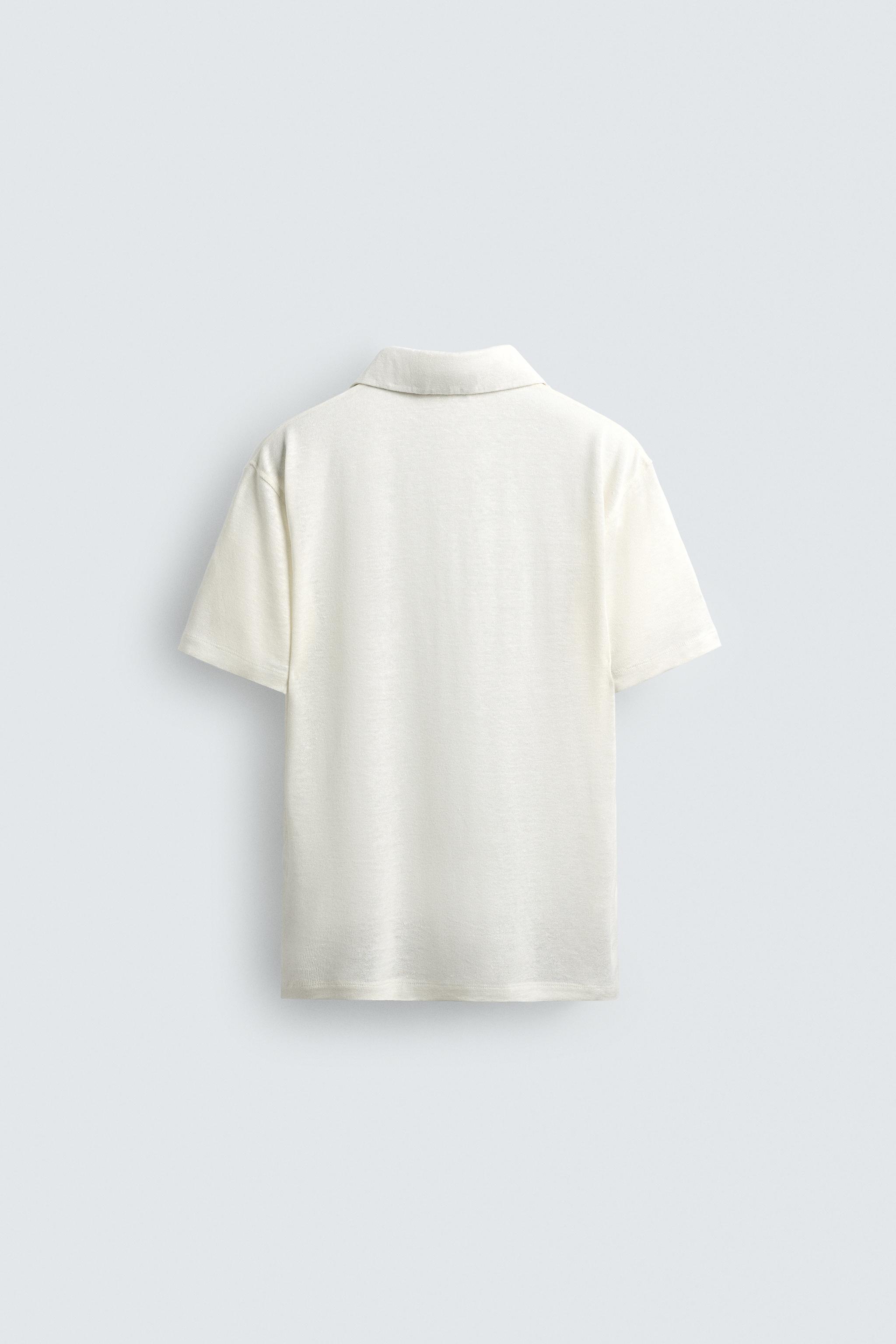 HEMP VISCOSE BLEND KNIT POLO SHIRT