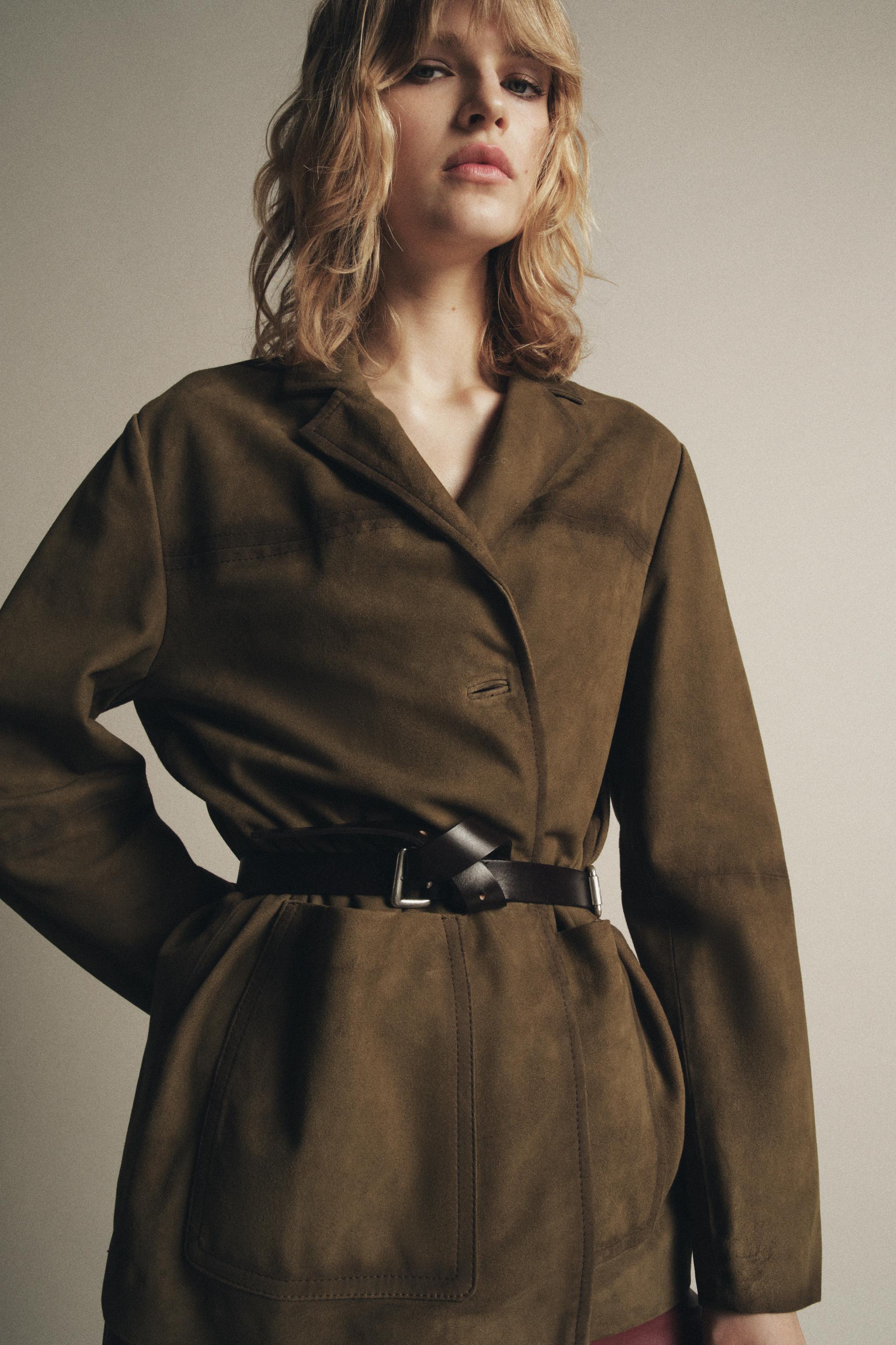 100% SUEDE OVERSIZED BLAZER ZW COLLECTION LIMITED EDITION