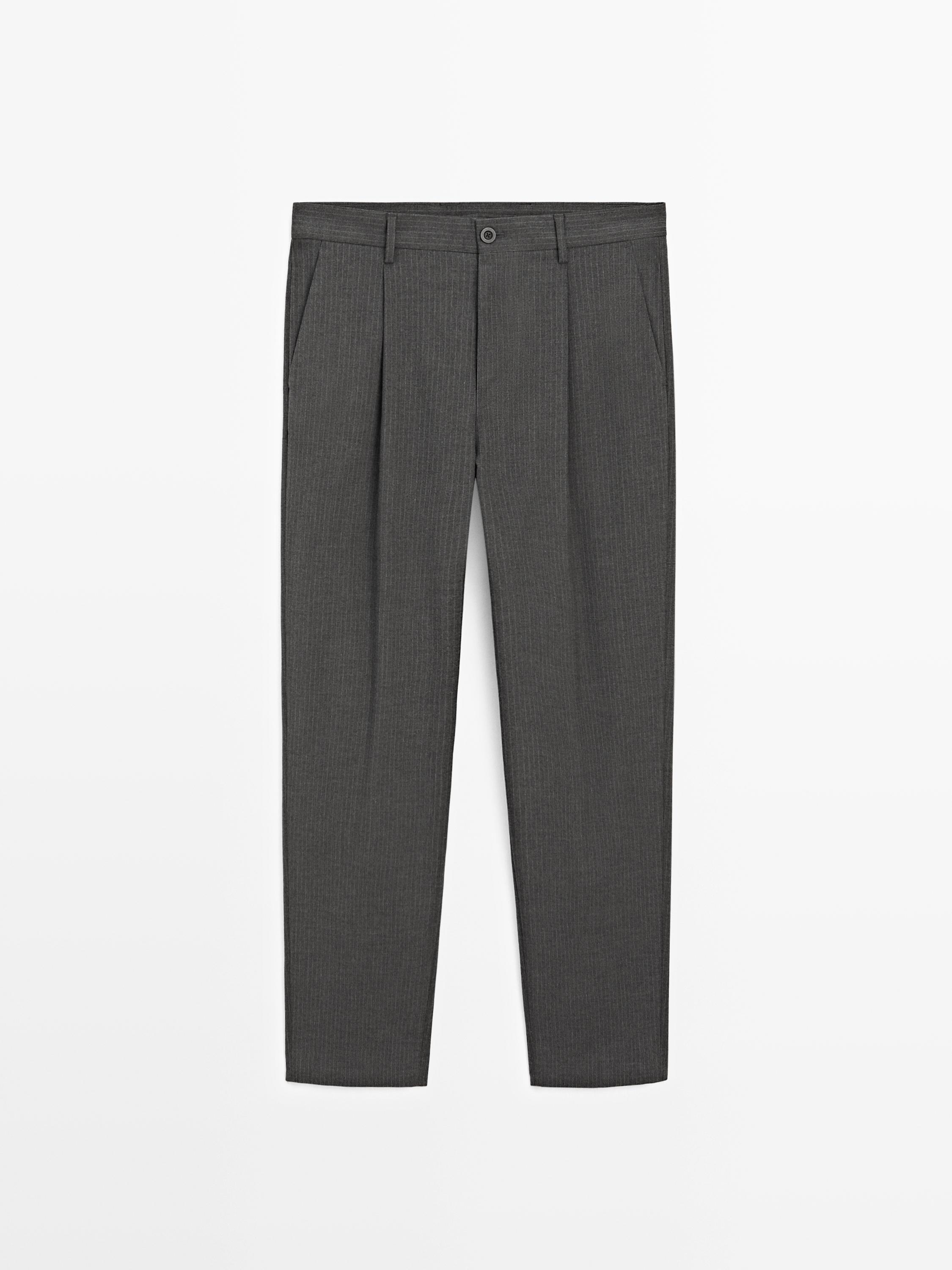 Relaxed fit pinstripe trousers