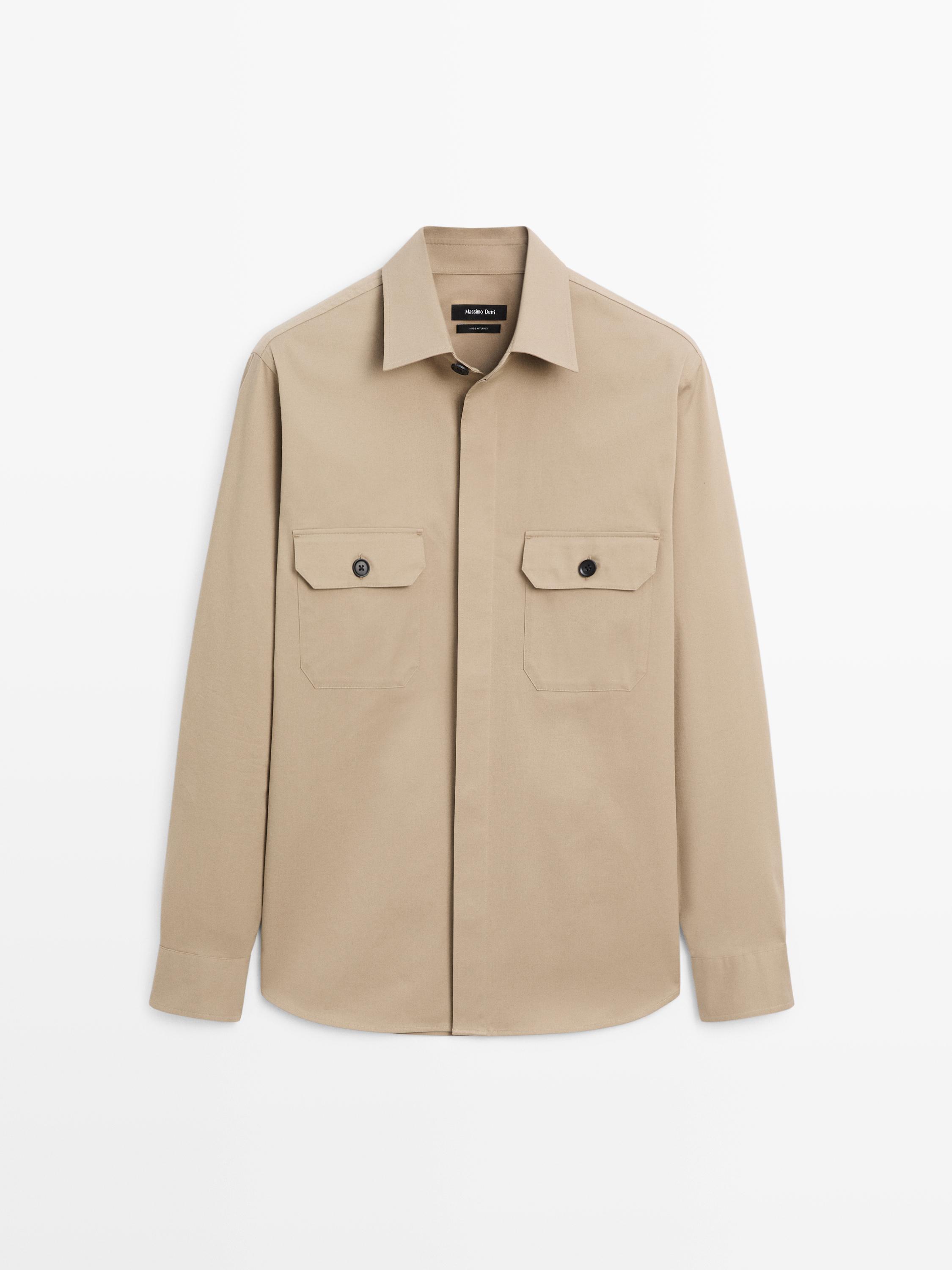 Cotton blend overshirt with pockets