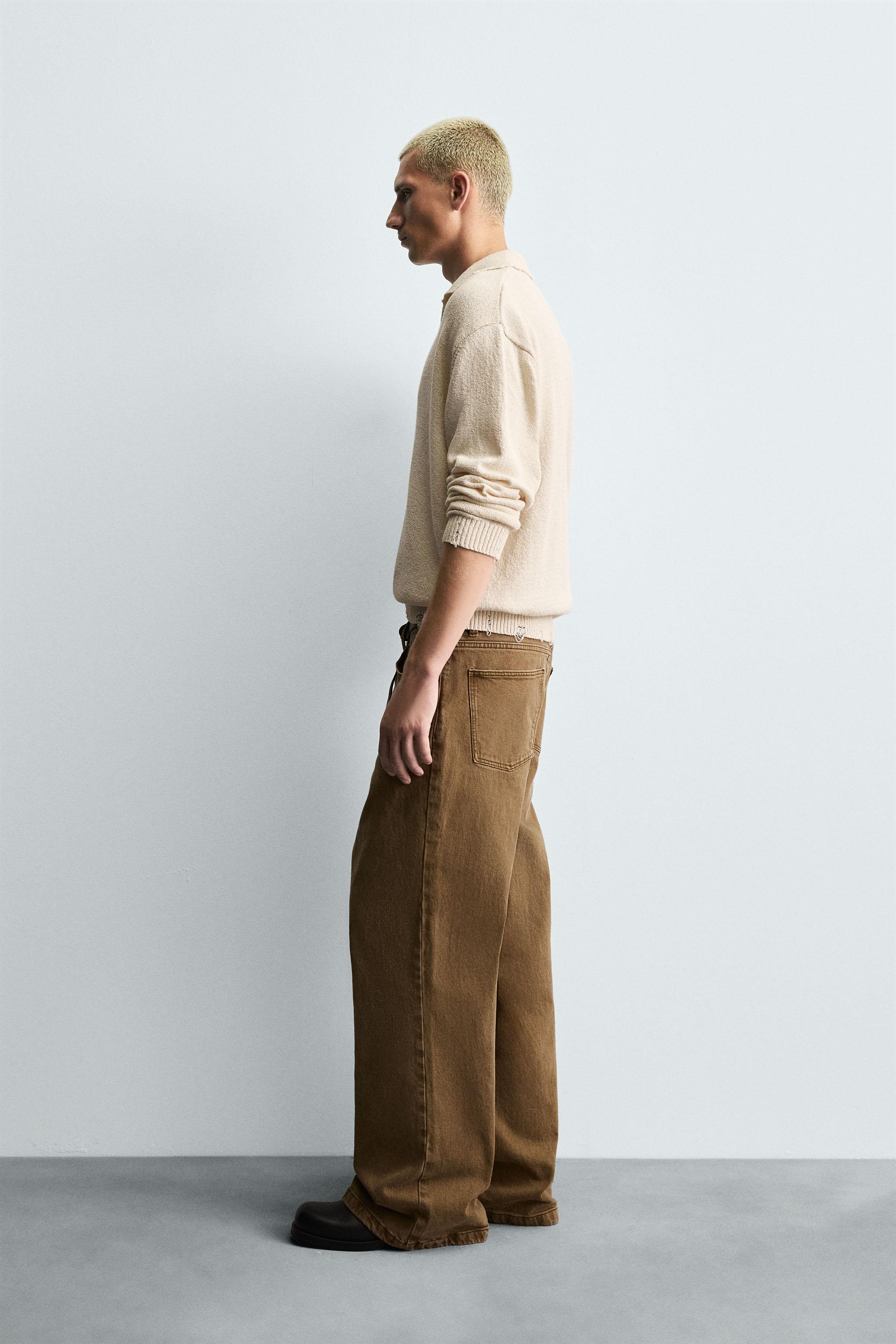 KNIT POLO SHIRT WITH DISTRESSED EFFECT