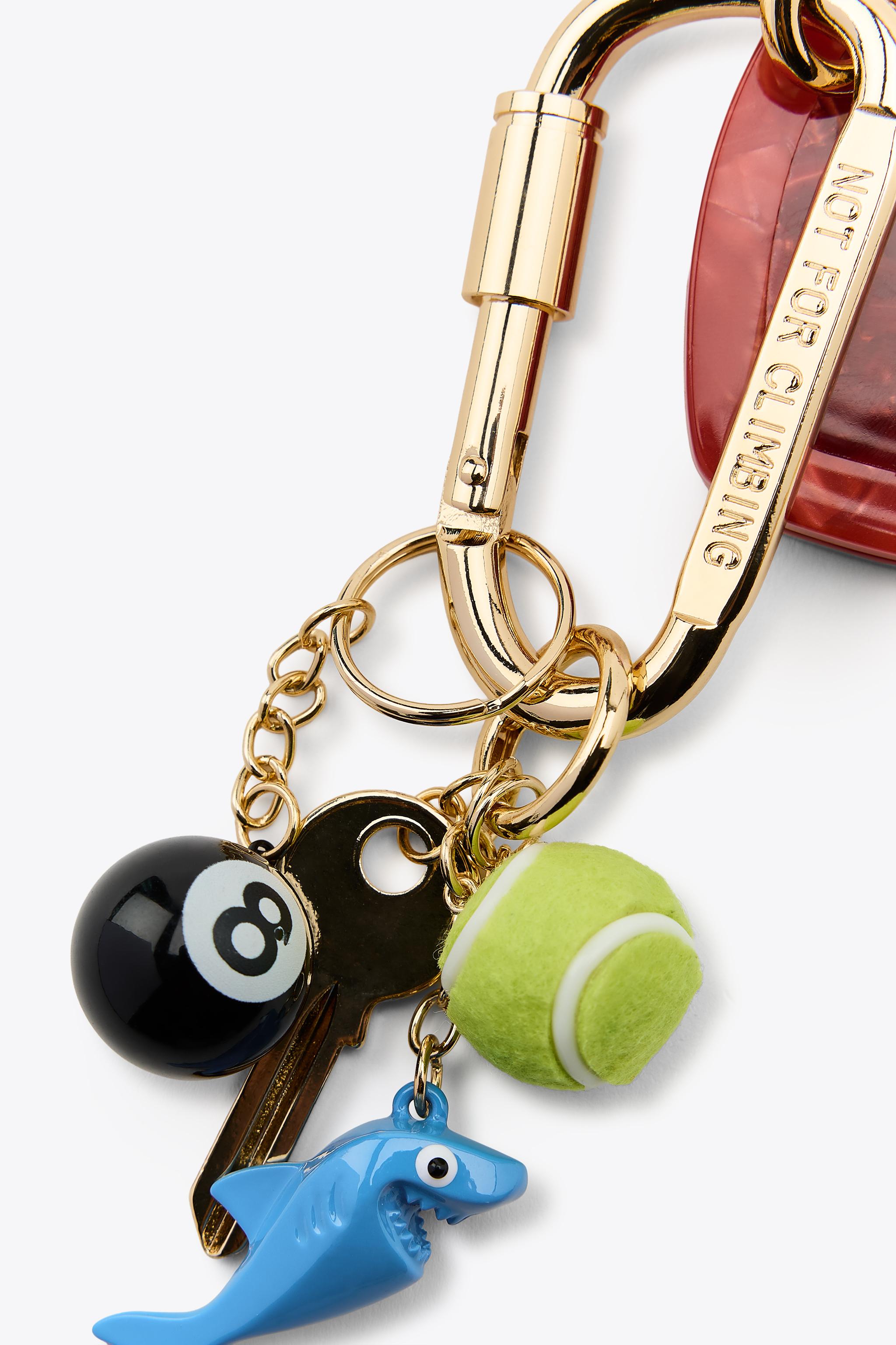 MIRROR HEART MULTI-CHARM KEYRING