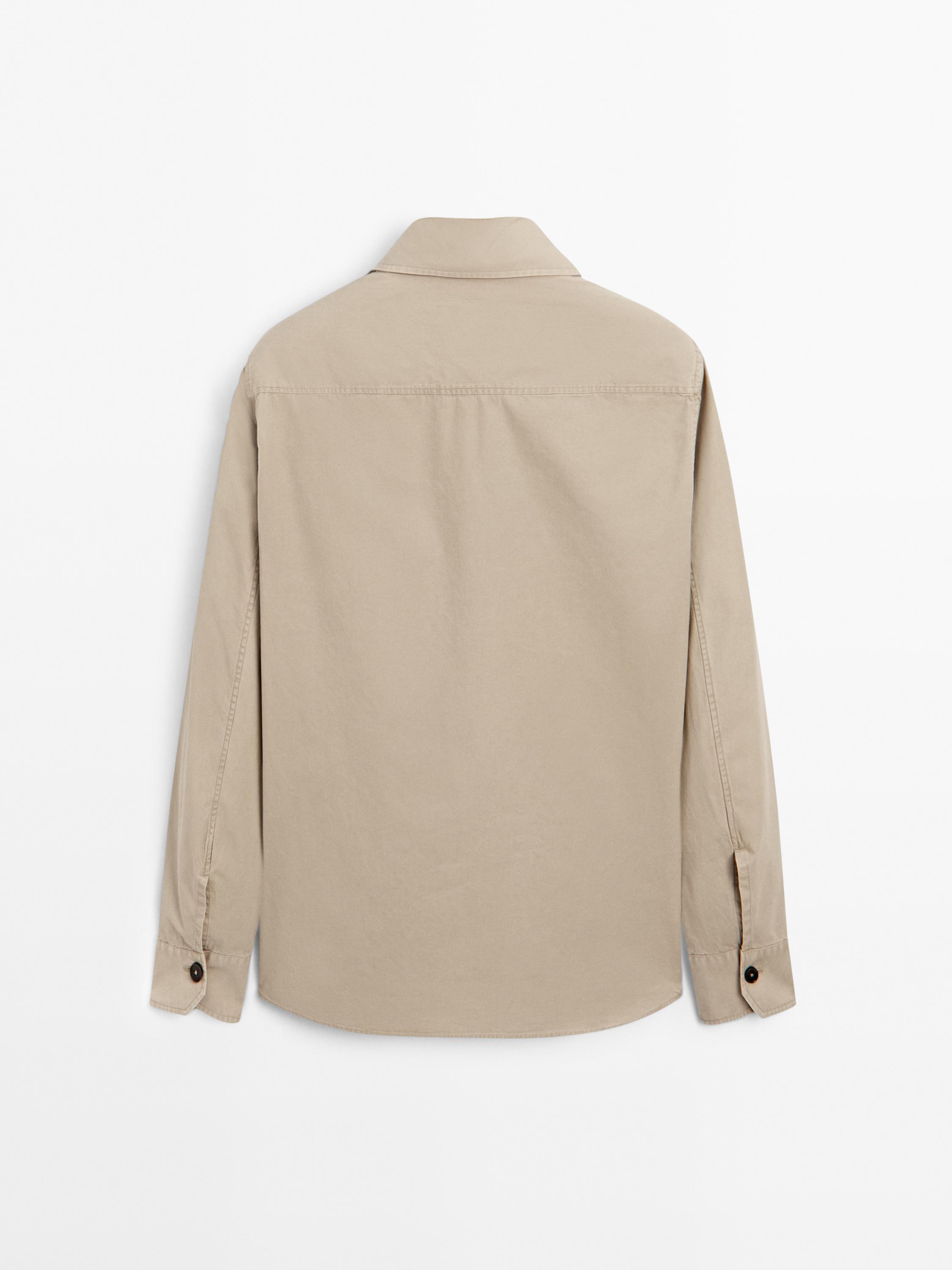 100% cotton overshirt with pocket