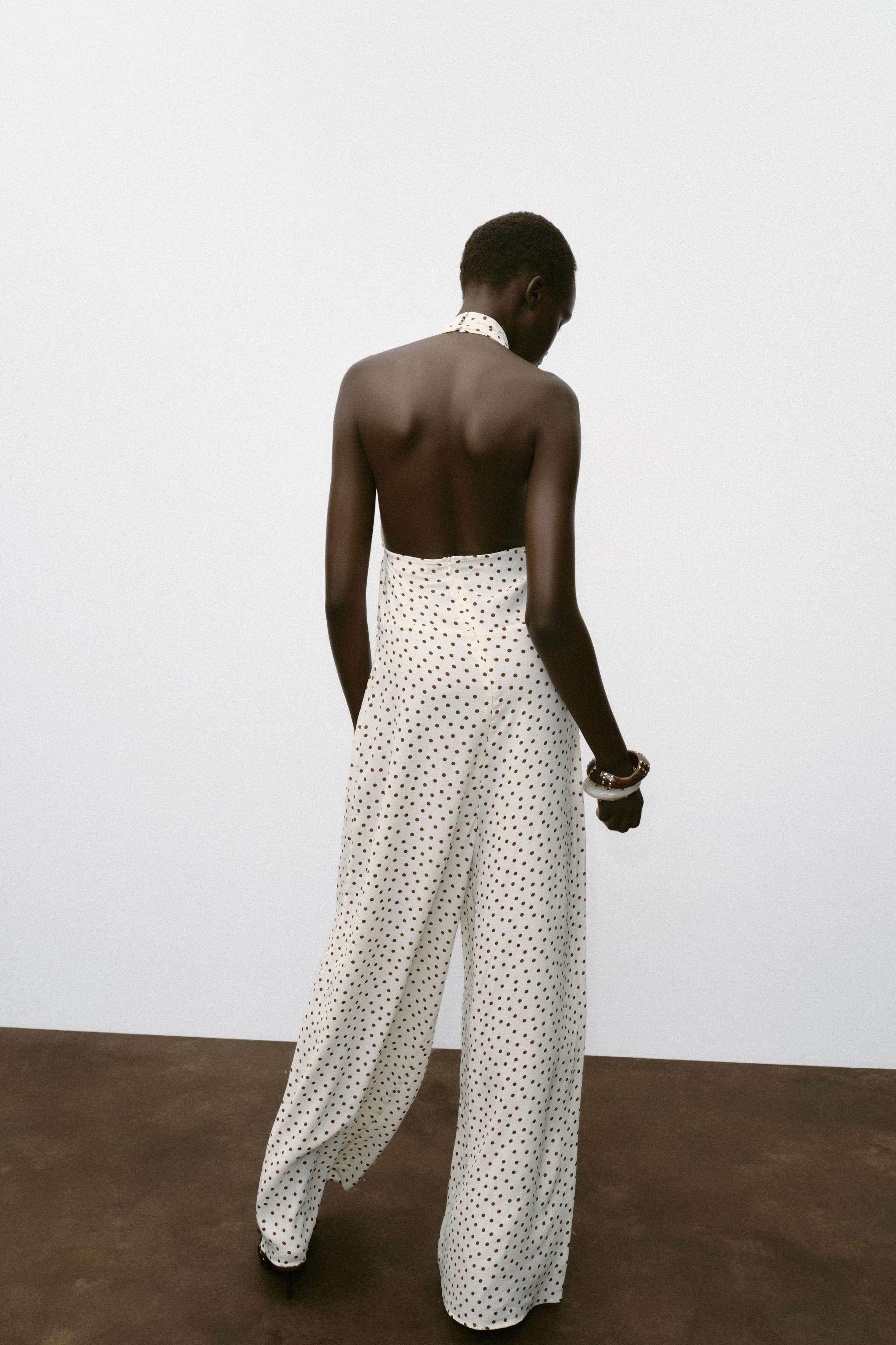 POLKA DOT HALTER JUMPSUIT