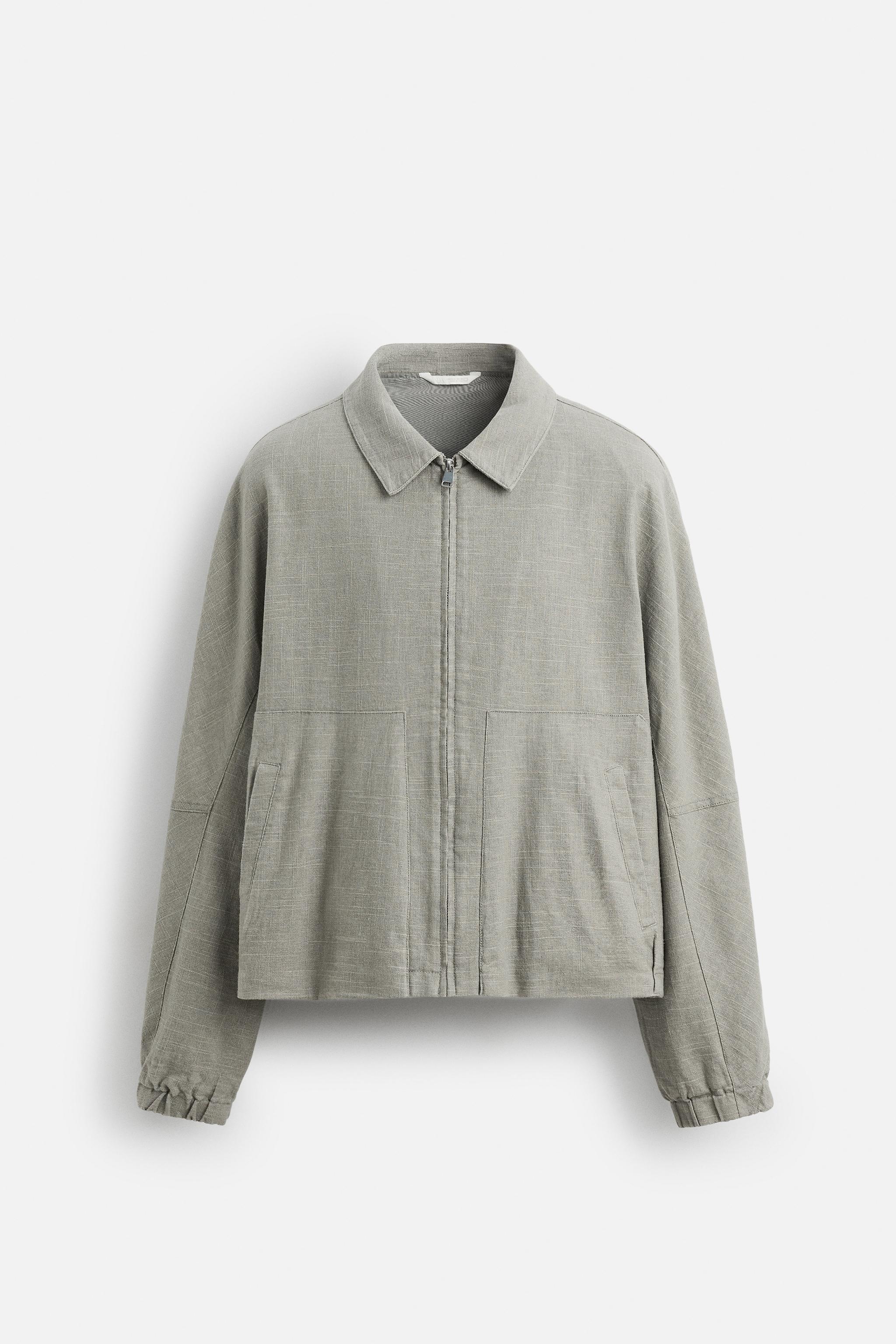 LINEN-COTTON TEXTURED JACKET