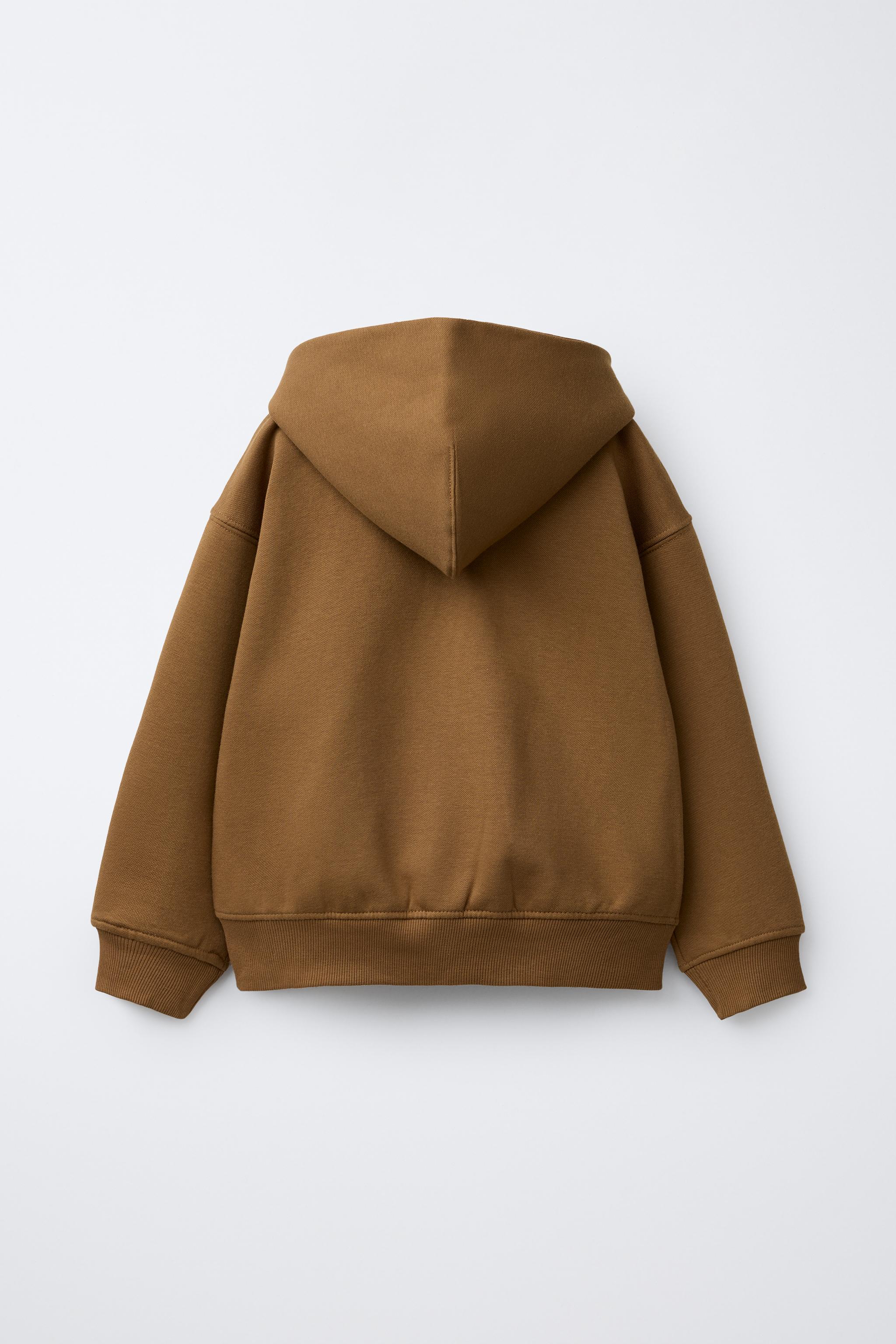 PLAIN PLUSH HOODED SWEATSHIRT
