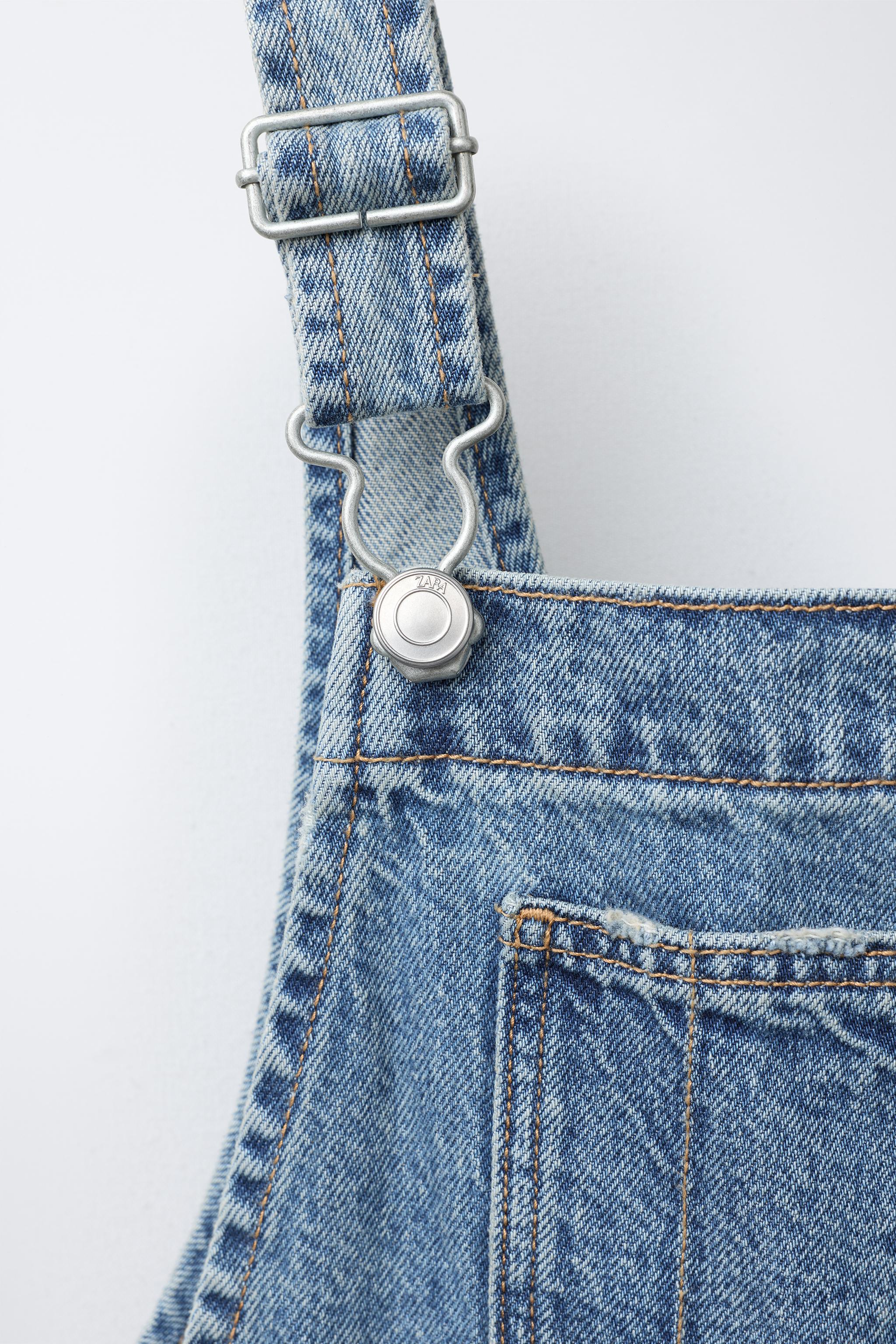 WIDE LEG DENIM OVERALLS