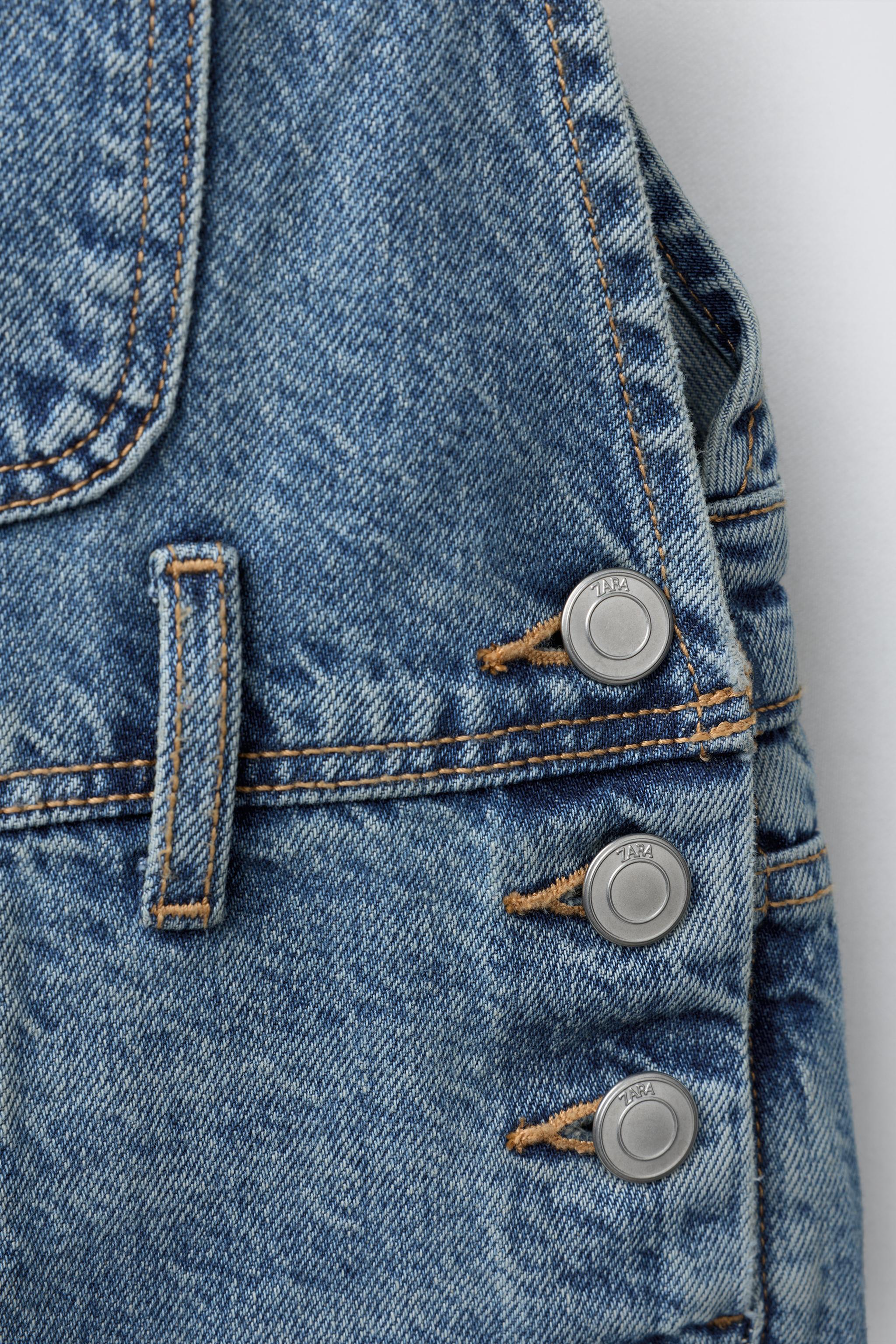 WIDE LEG DENIM OVERALLS