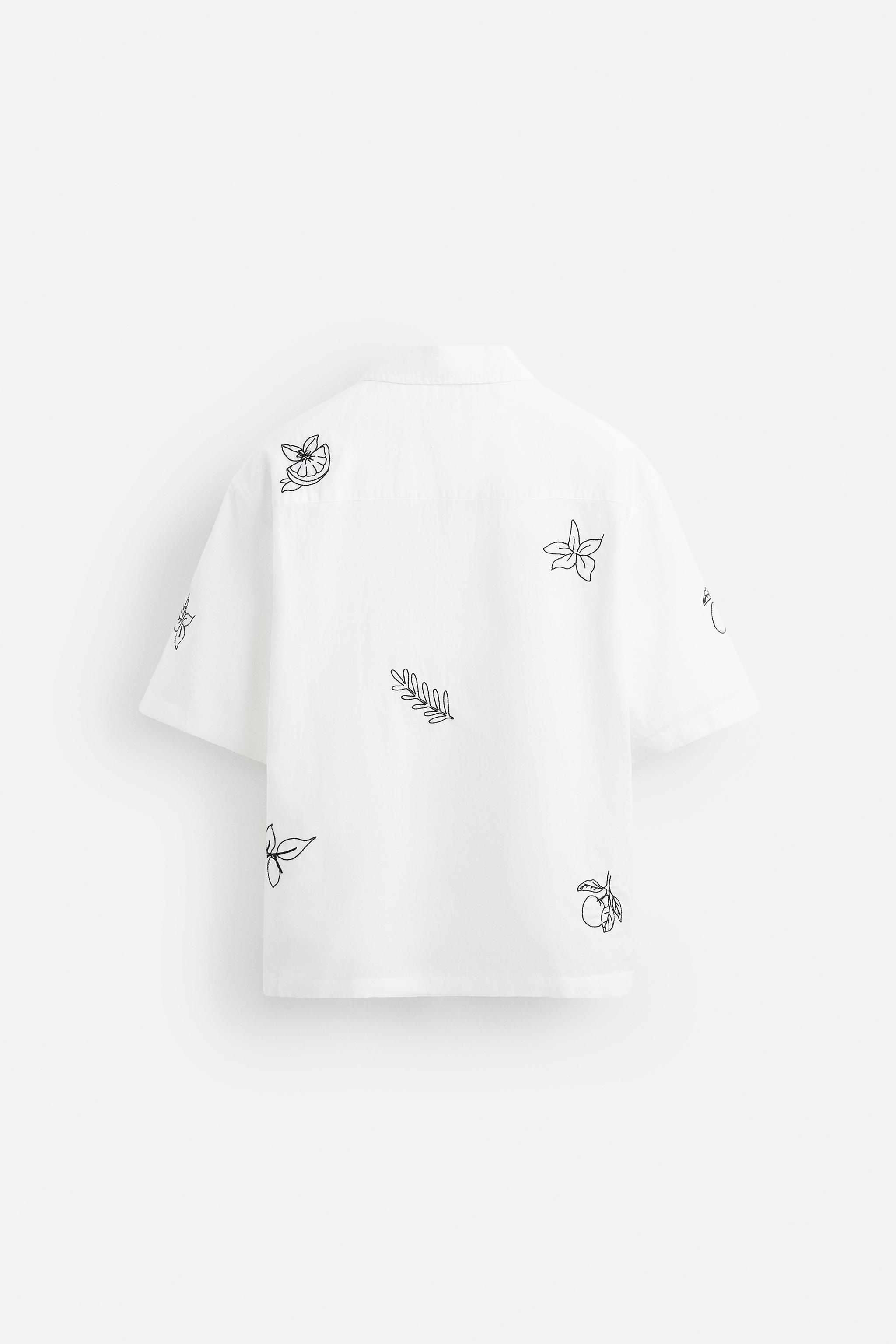 EMBROIDERED COTTON LINEN SHIRT