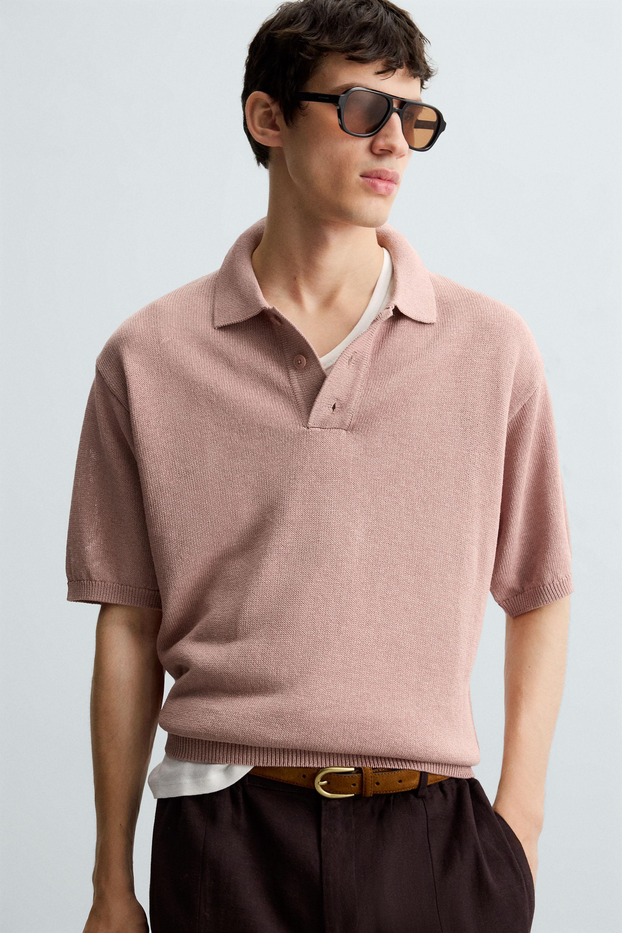 TEXTURED KNIT POLO SHIRT