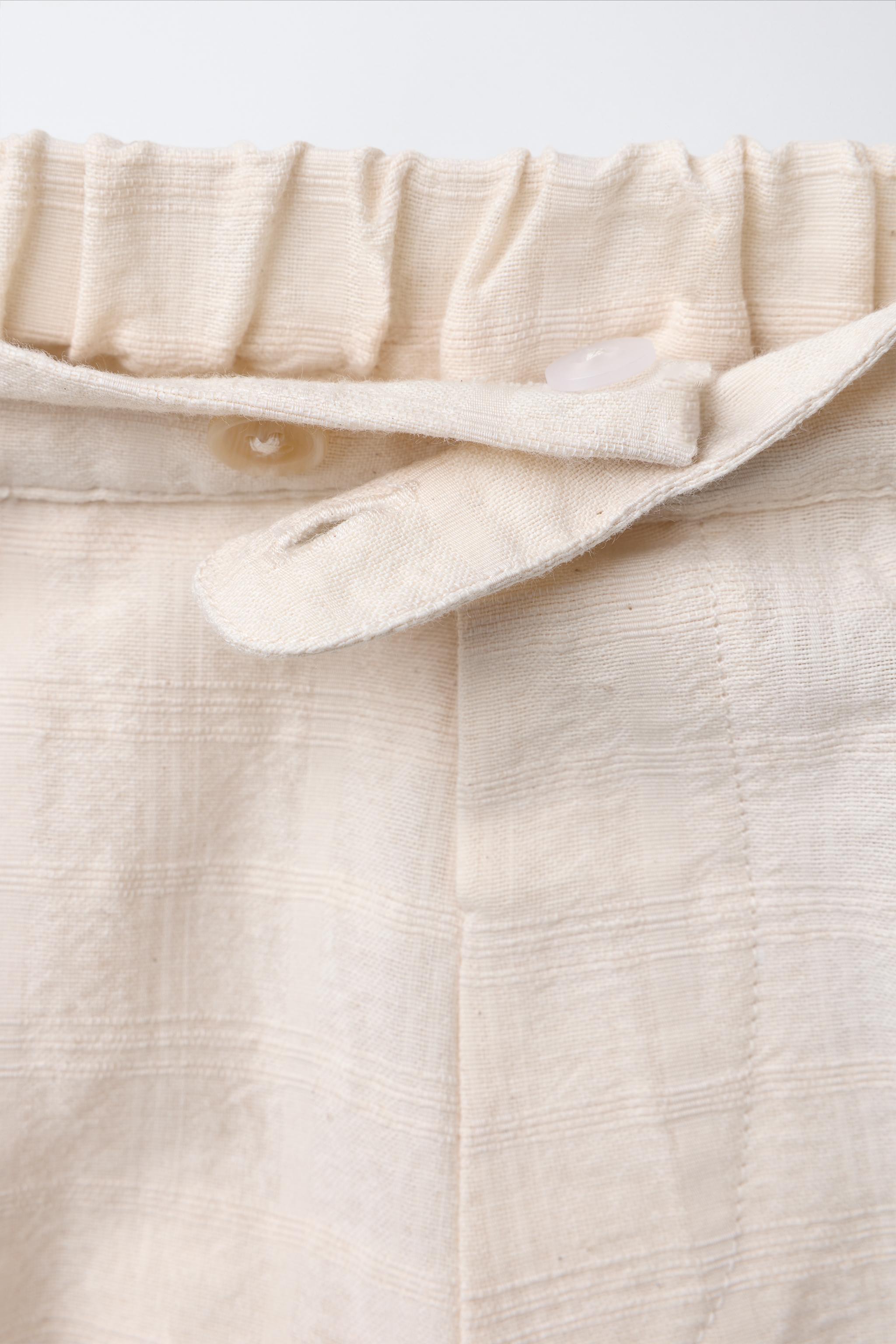 TEXTURED STRAIGHT LEG PANTS